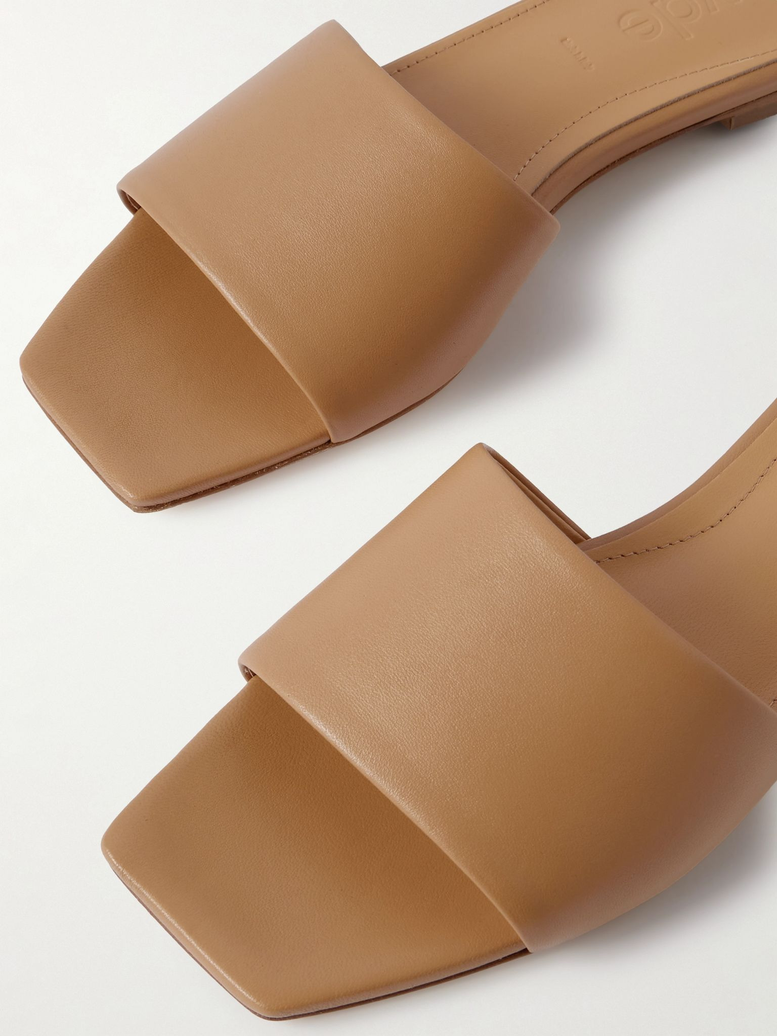 Anna leather slides Brown - 4