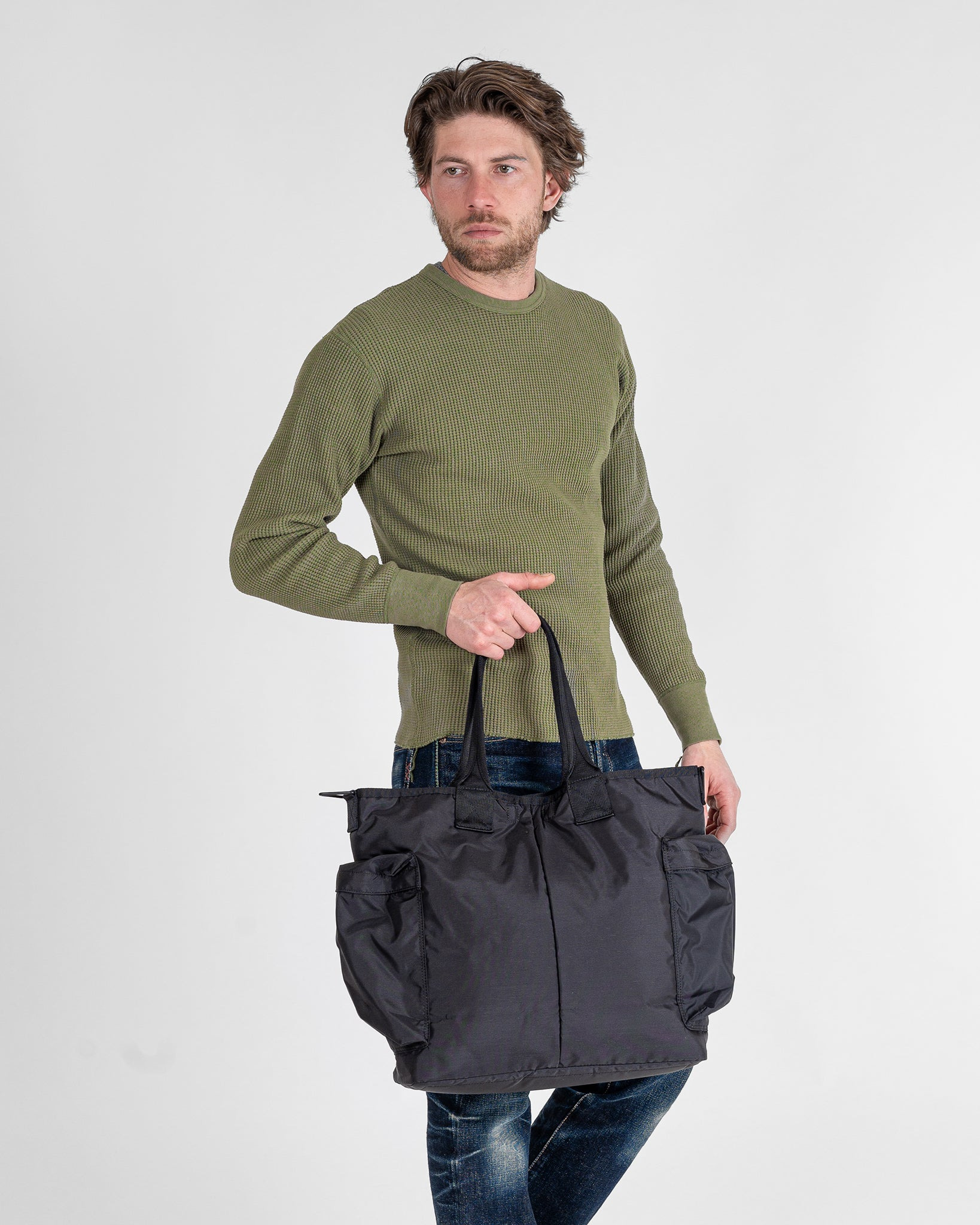 POR-FOR-TOTE-BLK Porter - Yoshida & Co. - Force 2Way Tote Bag - Black - 2
