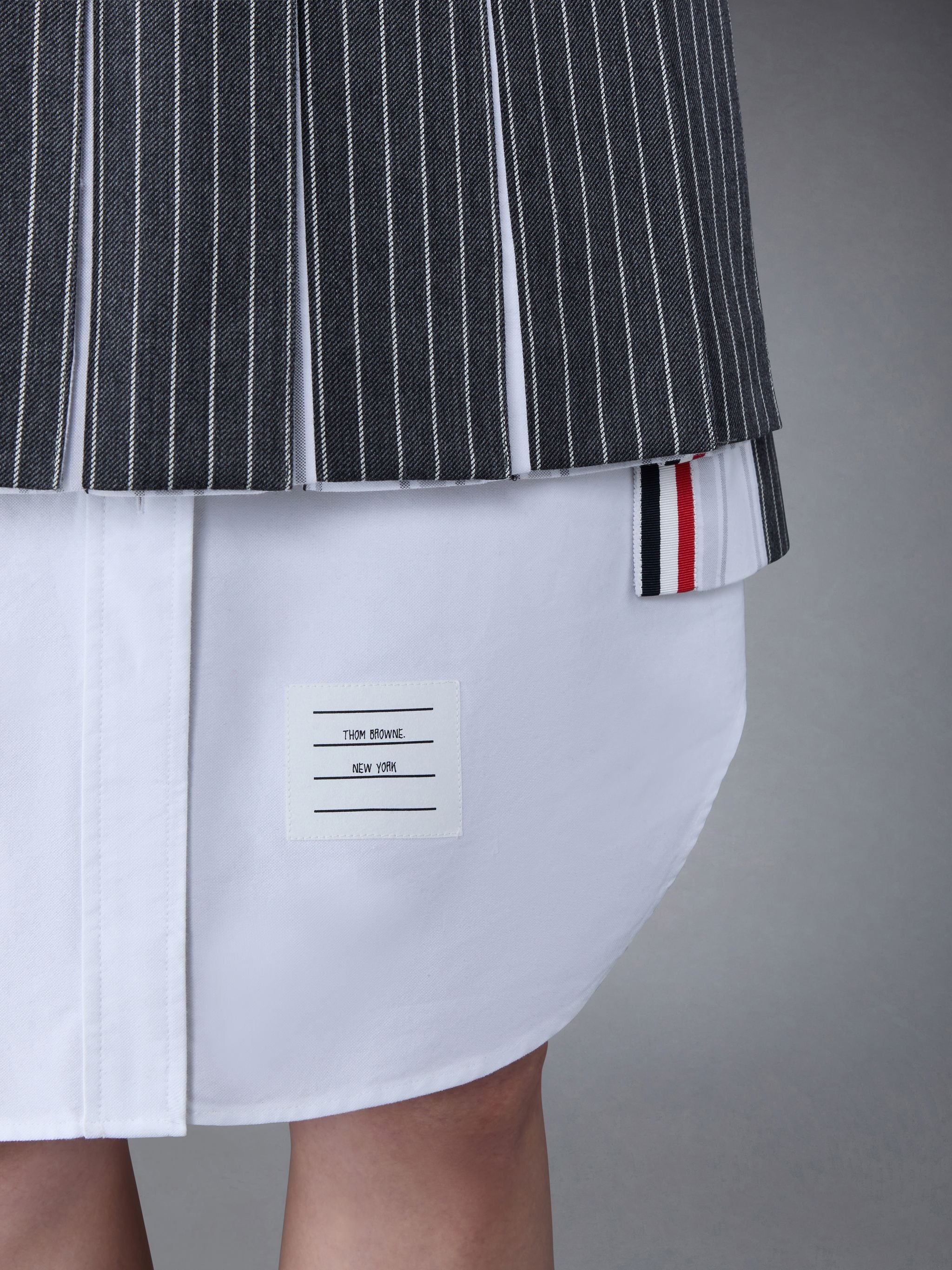 Pinstripe Suiting Pleated Mini Skirt - 5