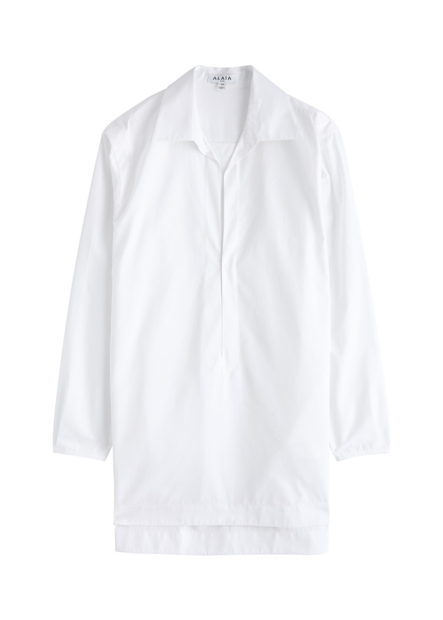 Alaïa Cotton-poplin Mini Tunic Dress - 1