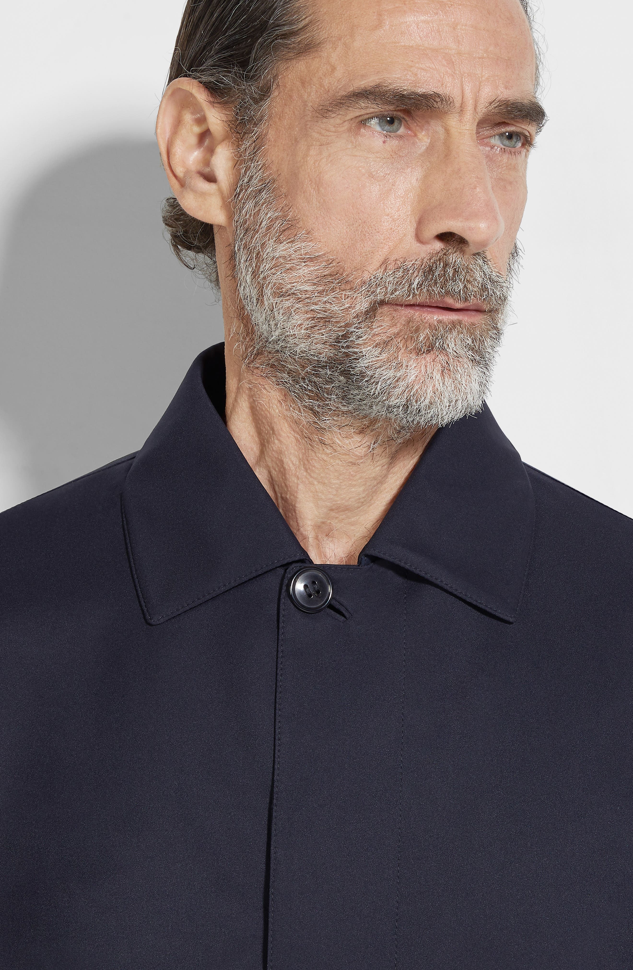 ZEGNA Twill Overcoat in Nvy Solid at Nordstrom - 3