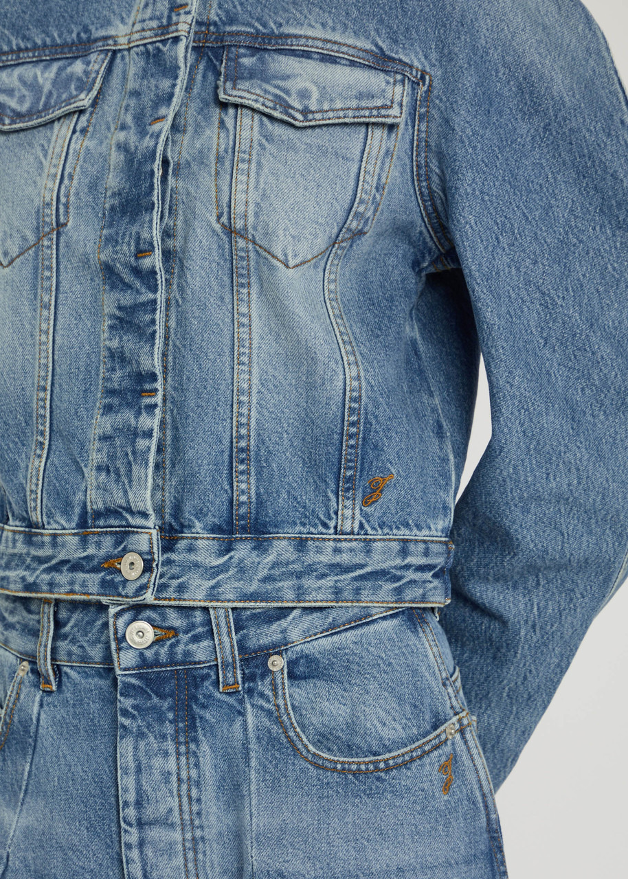 Jacquemus Le Ovalo De-nîmes Panelled Denim Jacket - 5