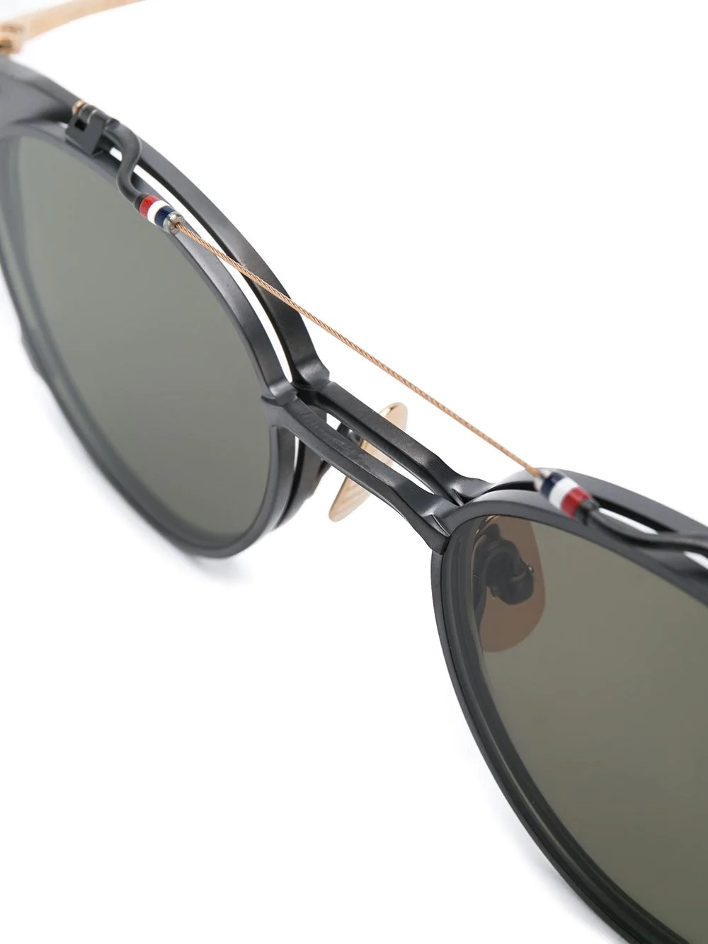 round-frame flip-up sunglasses - 3