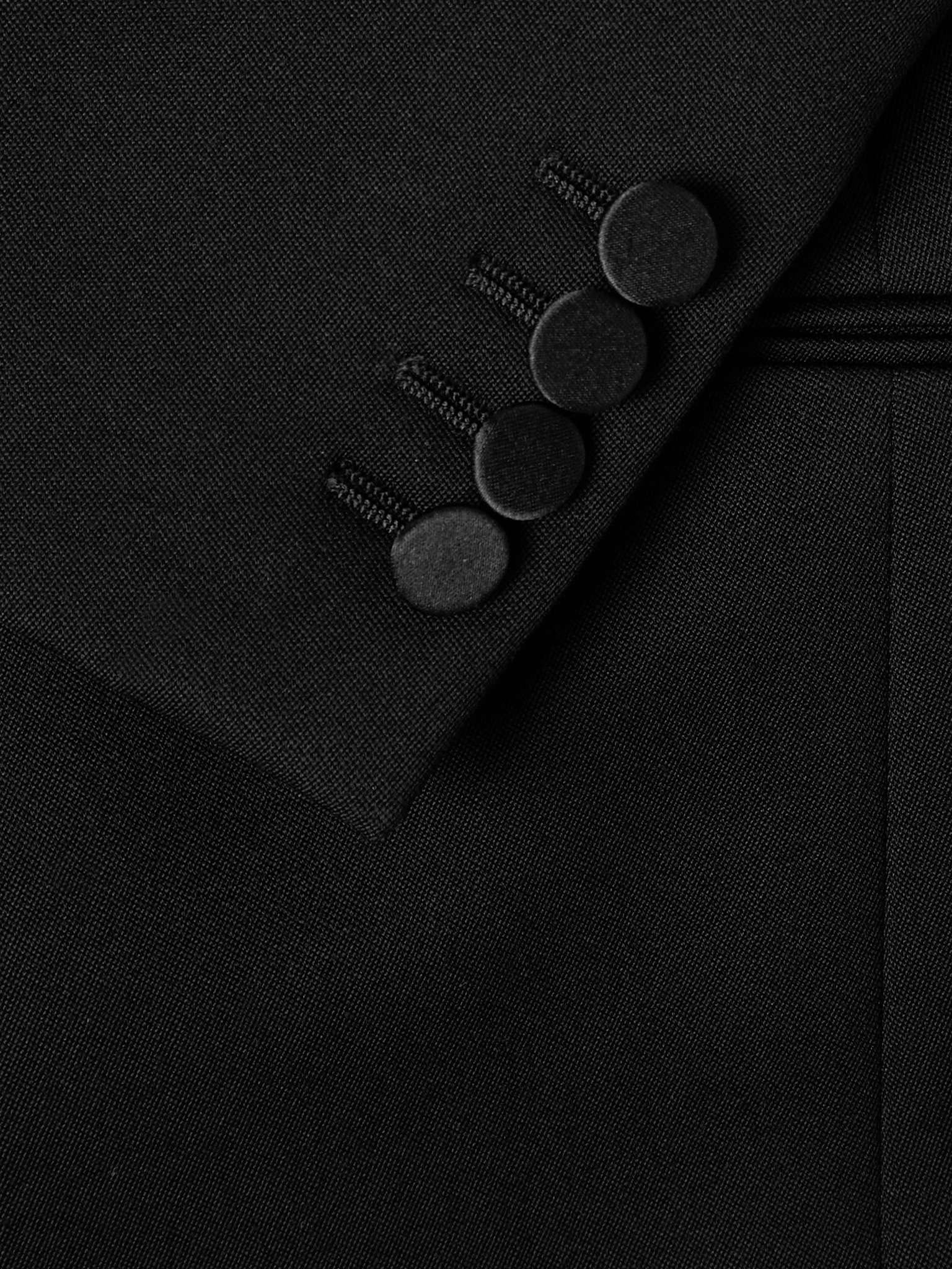 Slim-Fit Satin-Trimmed Grain de Poudre Wool Tuxedo Jacket - 5
