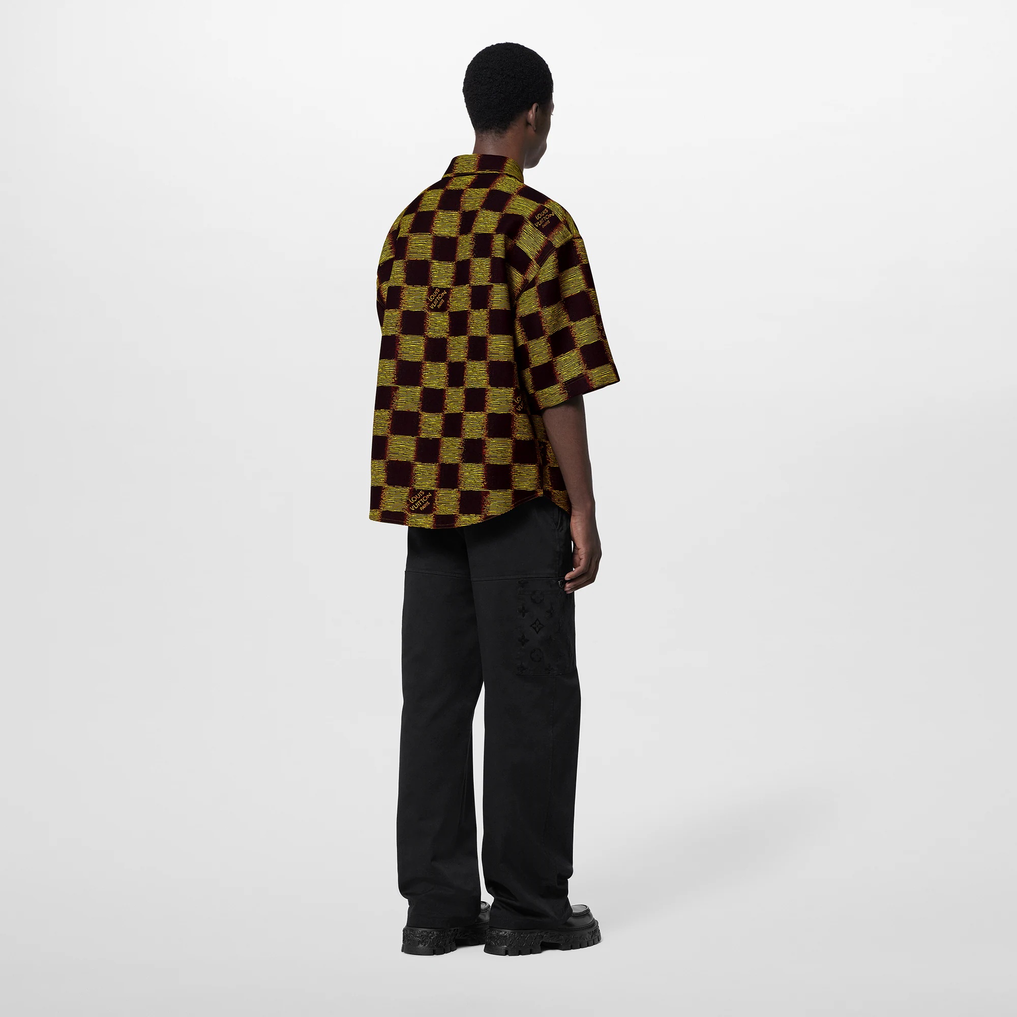 Short-Sleeved Damier Wool Shirt - 3