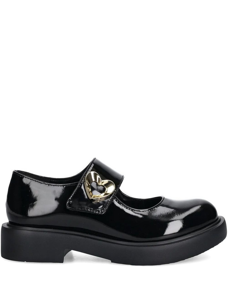heart-buckle patent leather loafers 1