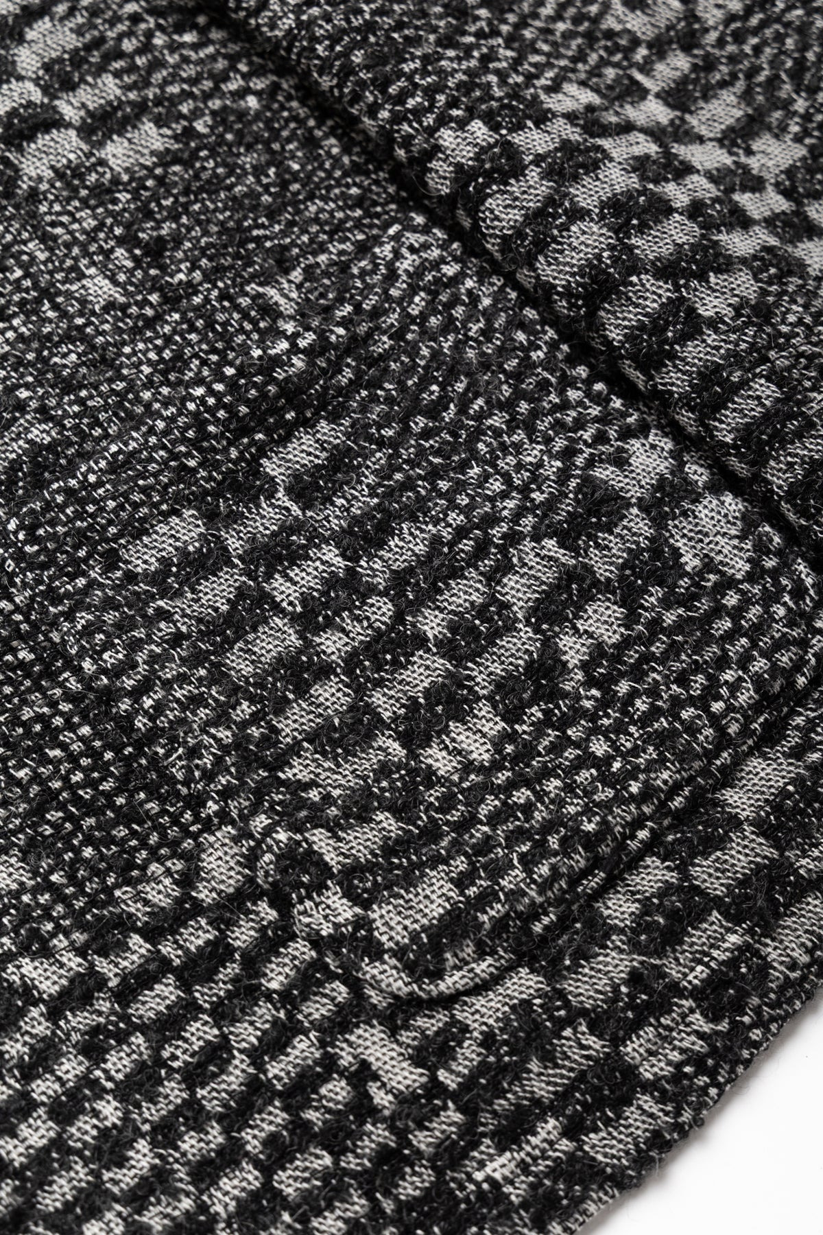 Knit Cardigan Block Jacquard - Black/White - 7