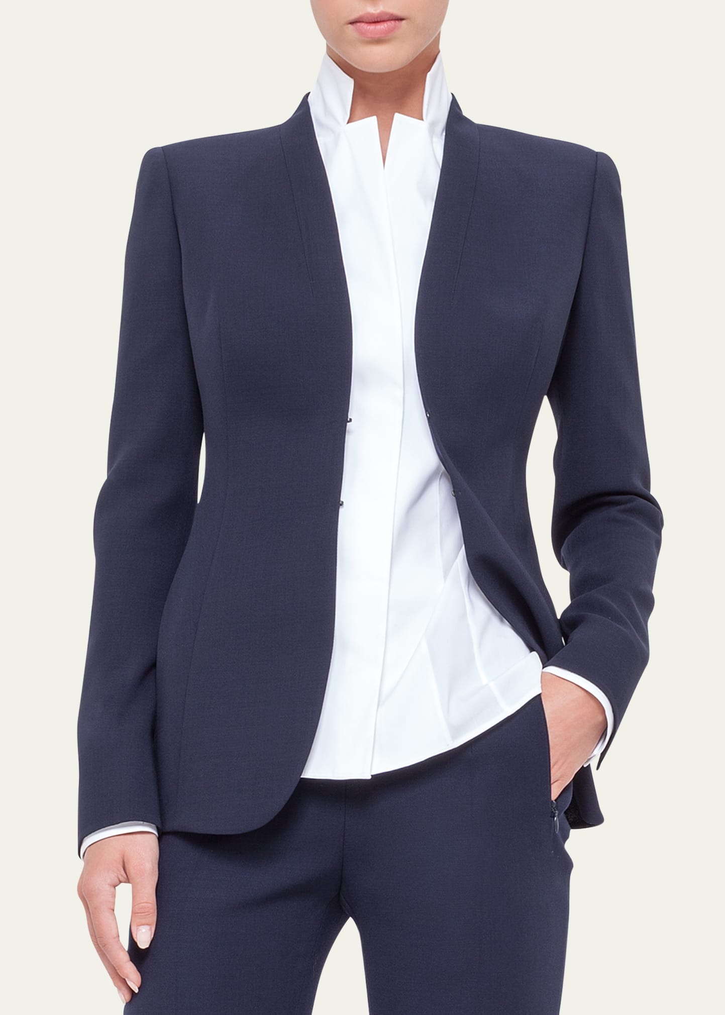 Shawl-Collar Wool Jacket - 2