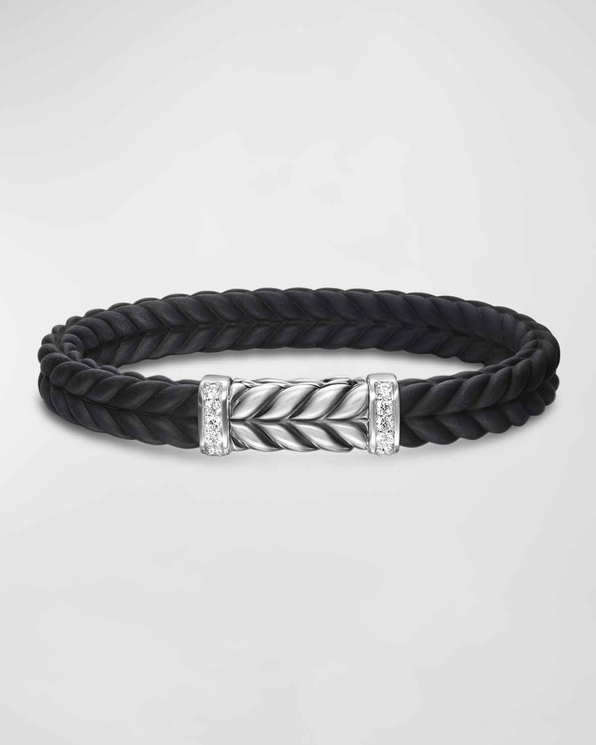 9mm Men's Chevron Rubber Bracelet - 1