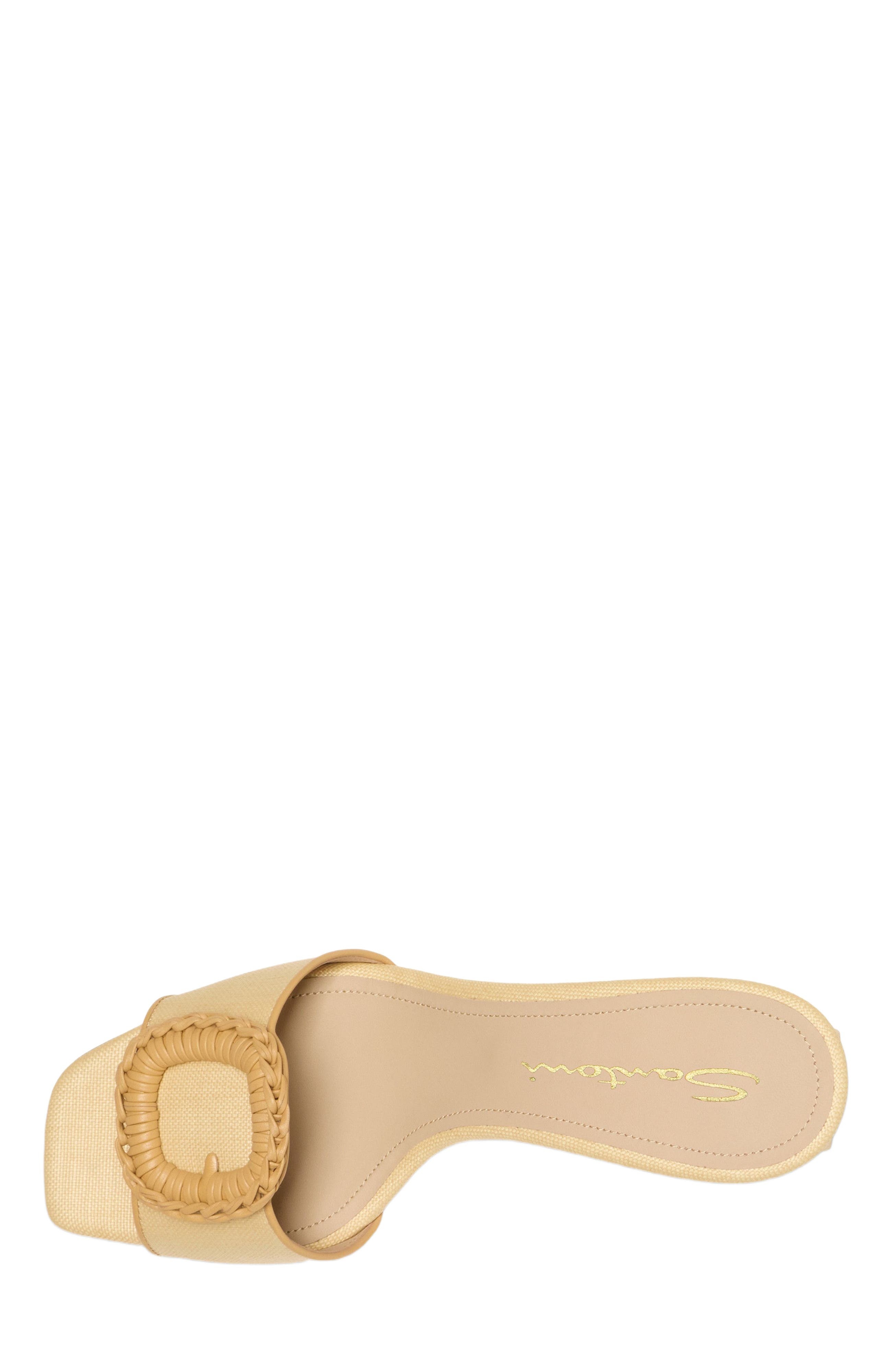 Santoni Women's beige raffia mid-heel sandal in Natural at Nordstrom - 2