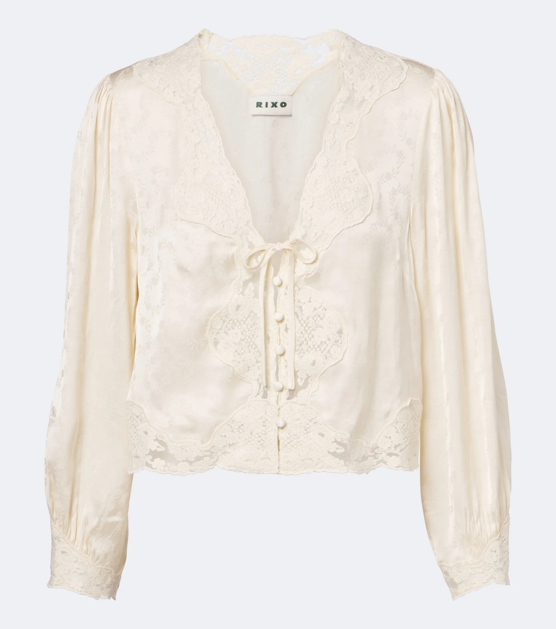 Tove embroidered floral satin blouse - 1