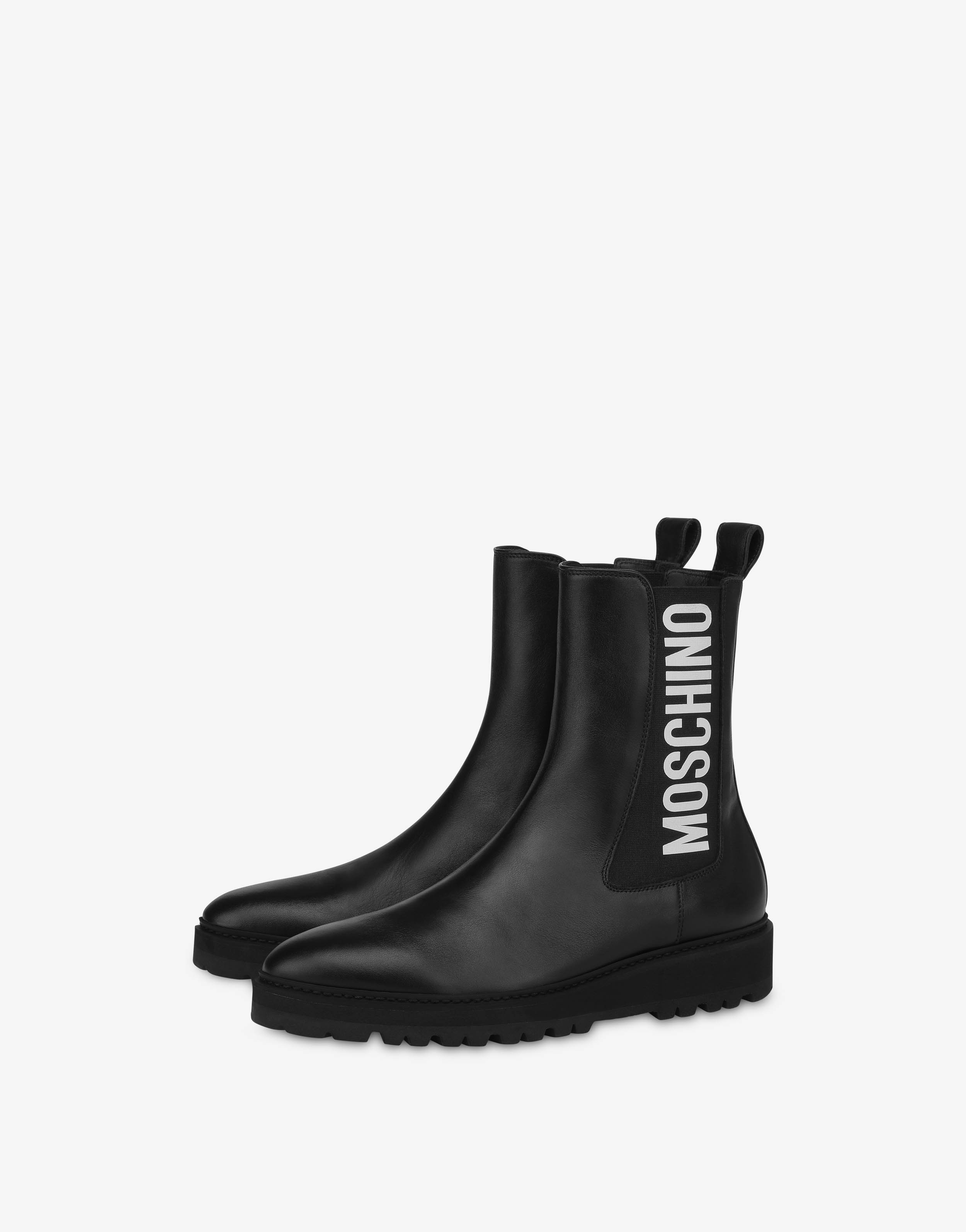 CALFSKIN BEATLES ANKLE BOOTS WITH LOGO - 1