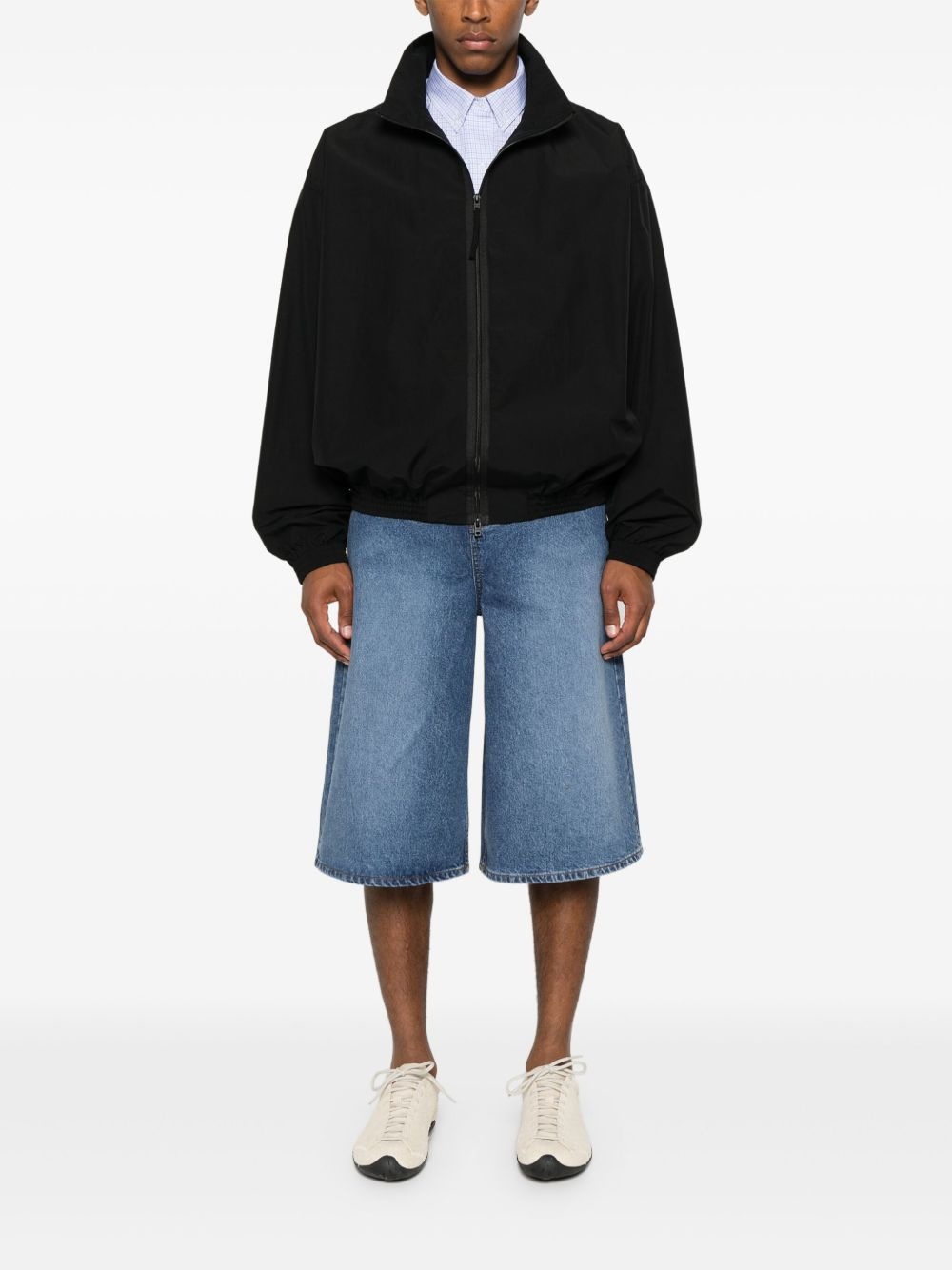 logo-patch denim shorts - 2