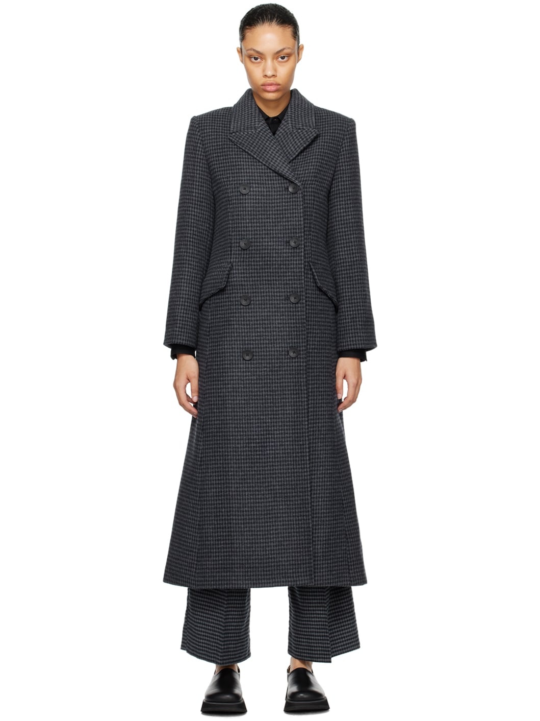 Black & Gray Gardeniia Coat - 1