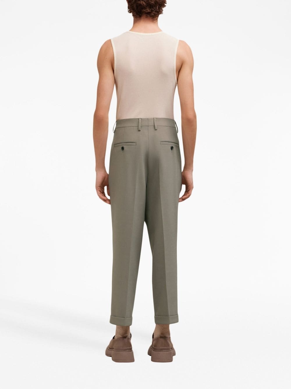 box-pleated cropped trousers - 3