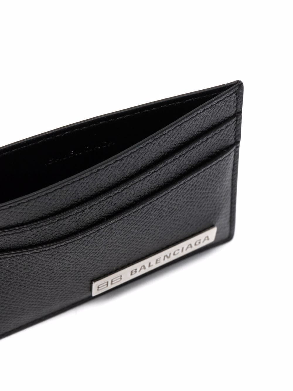 logo-plaque textured-finish cardholder - 3