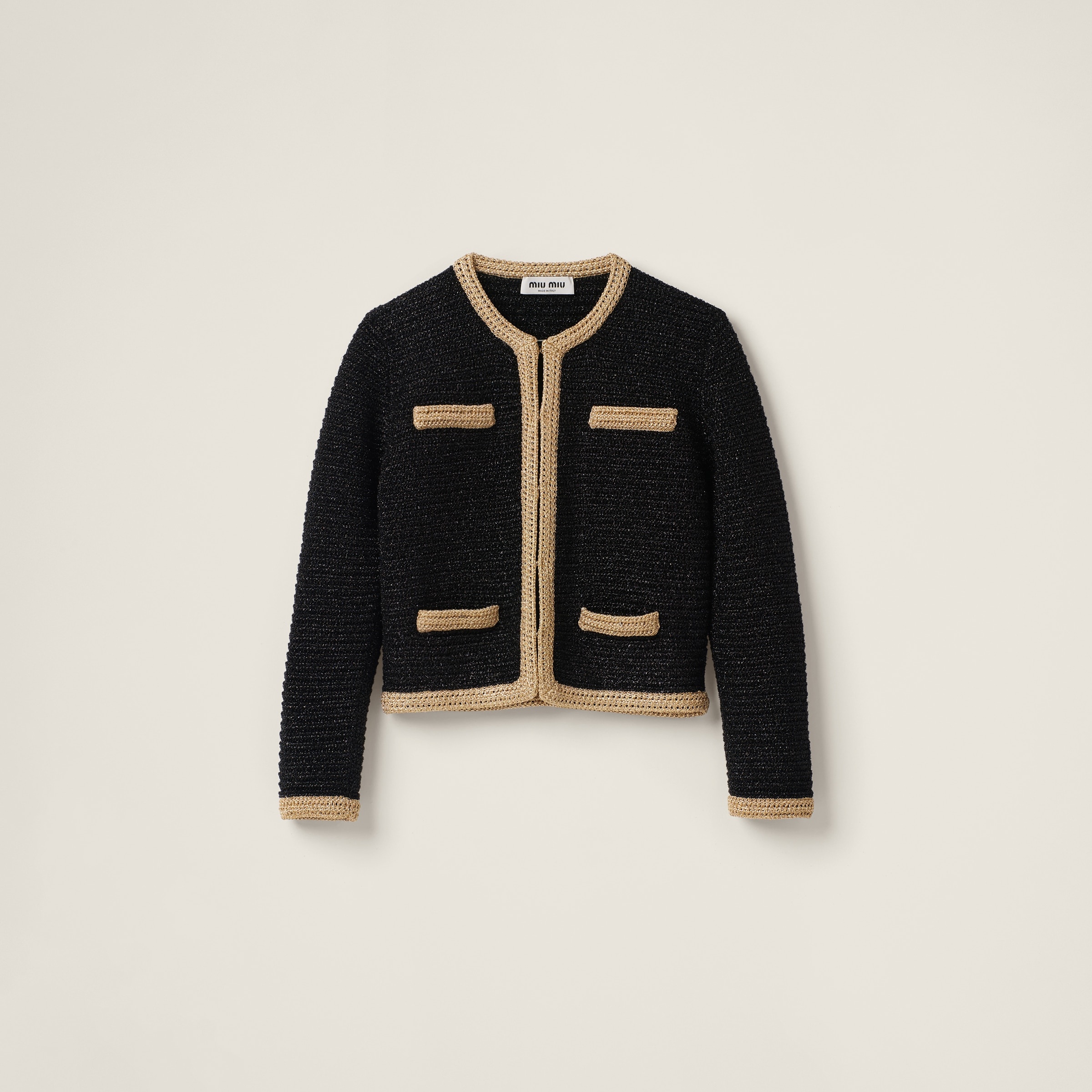 Lamé crochet cardigan - 1