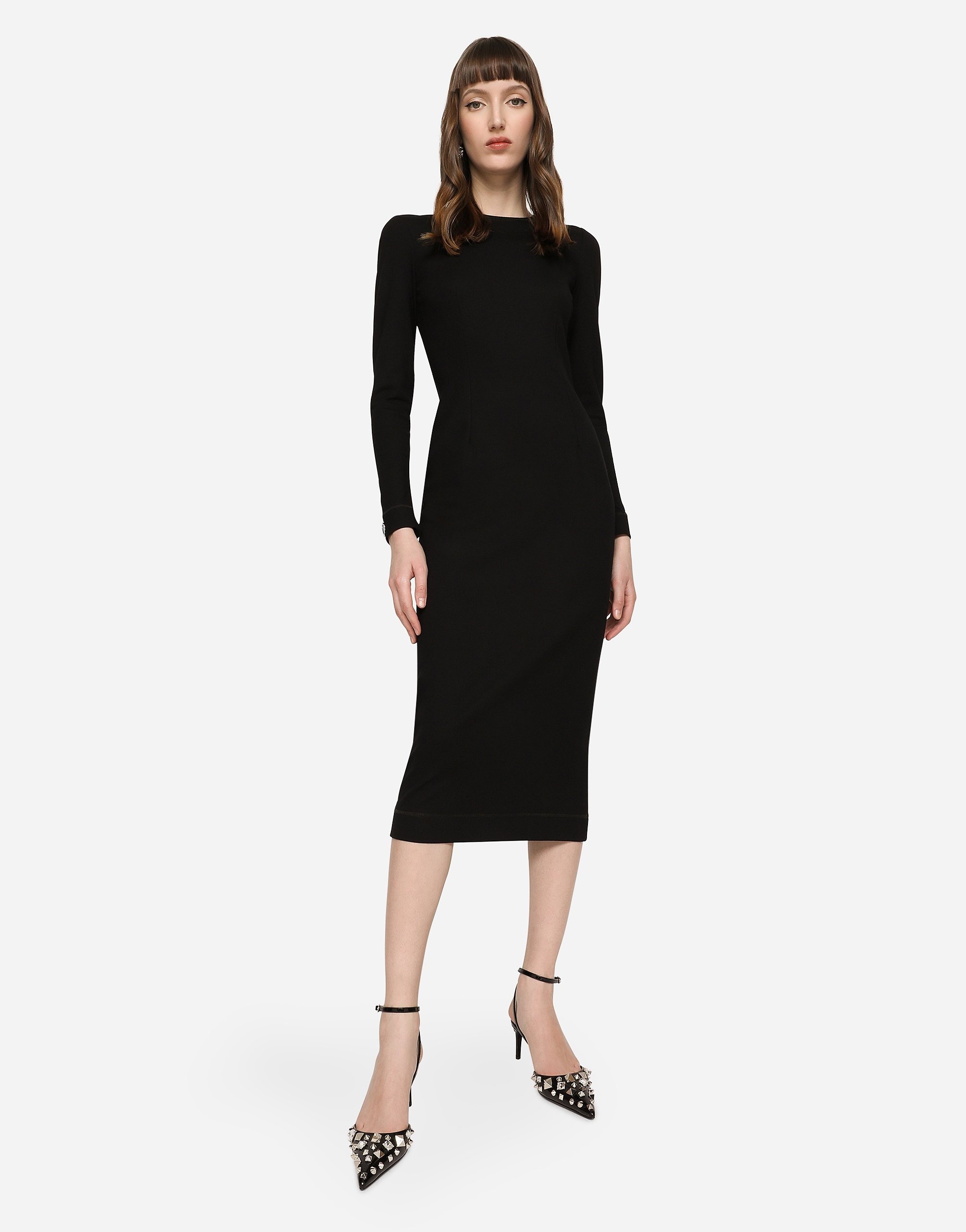 Jersey calf-length dress with DG logo details - 5