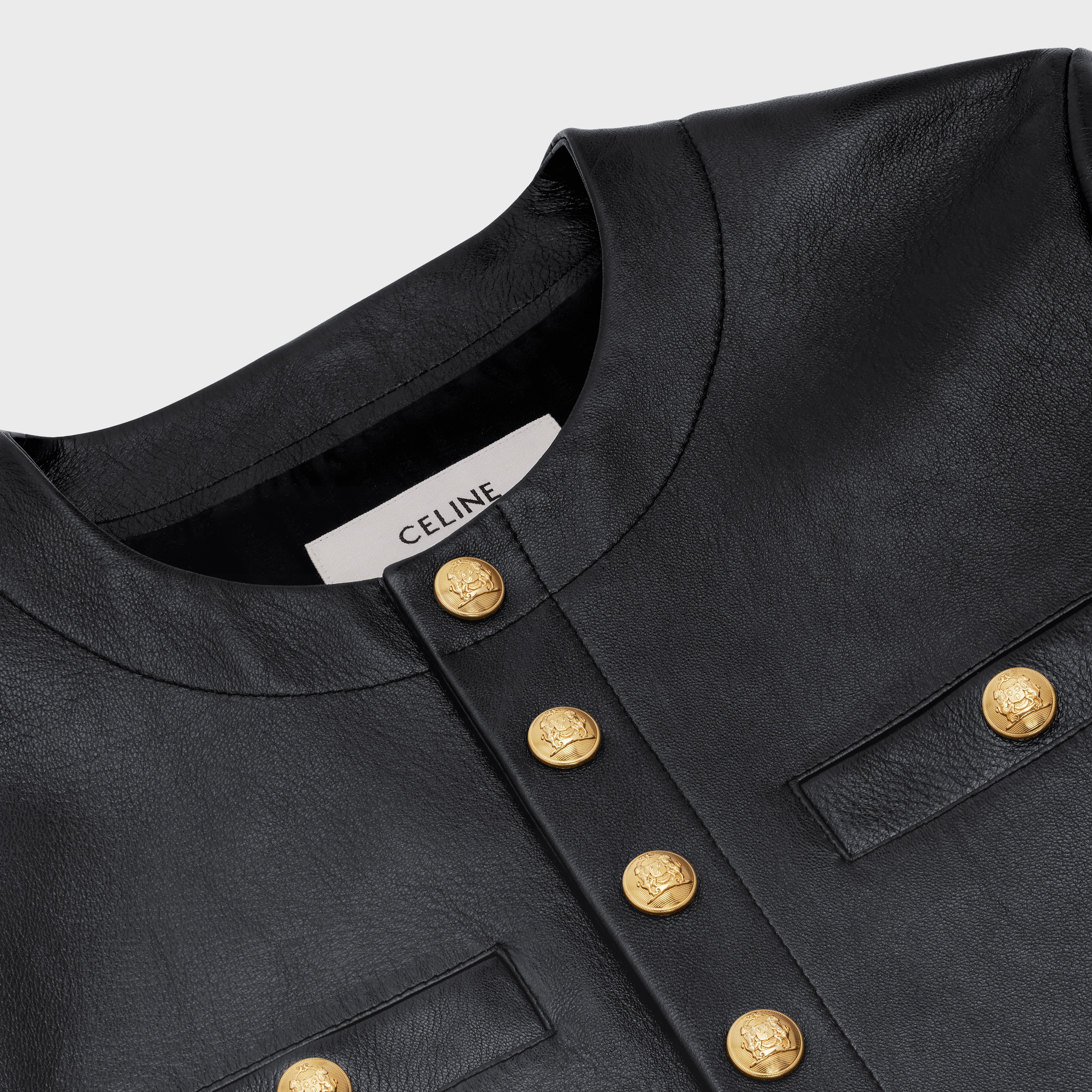 "CHASSEUR" JACKET IN LAMBSKIN WITH SNAP BUTTONS - 3