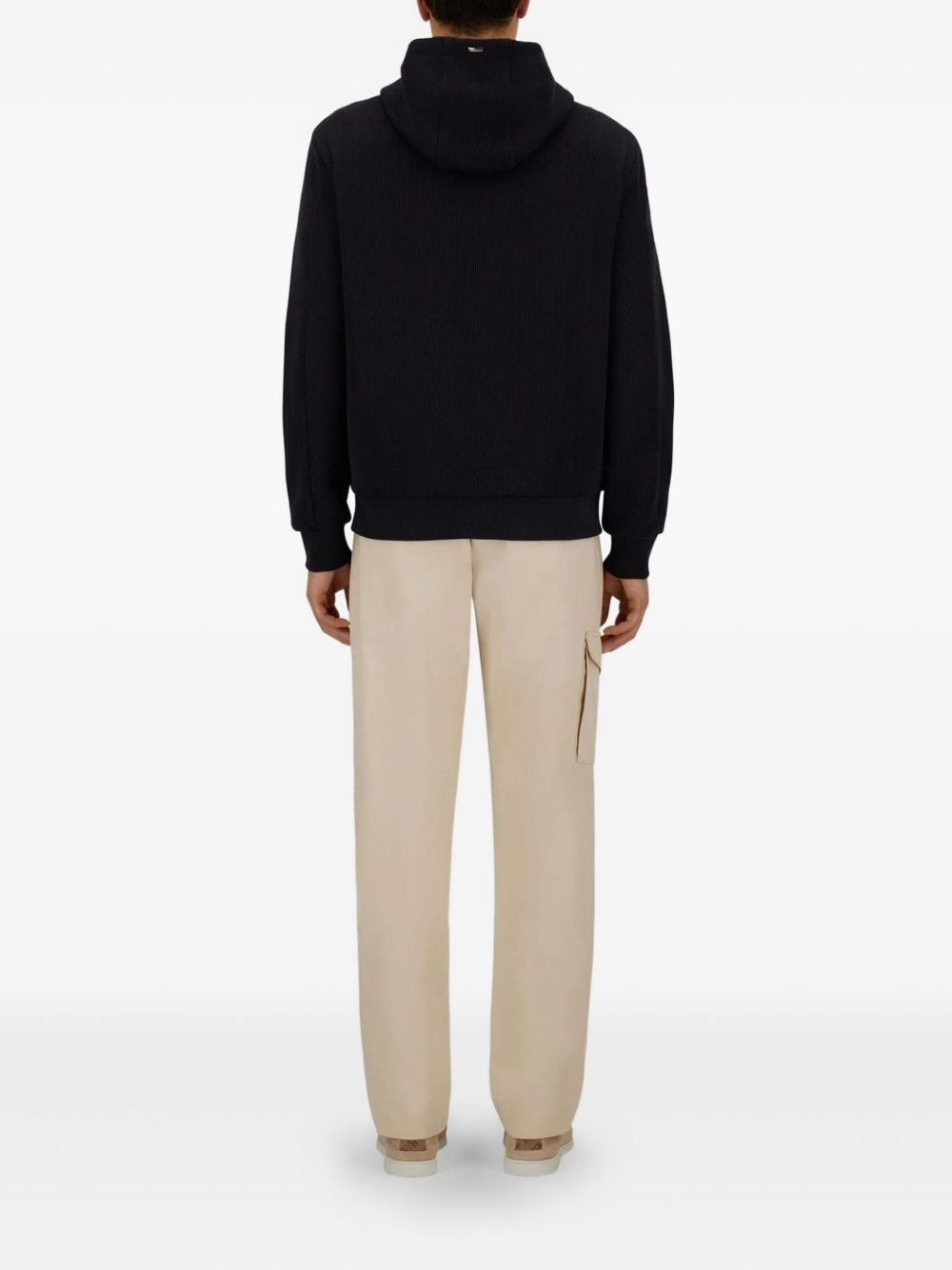 ribbed-knit zip-up jacket - 3