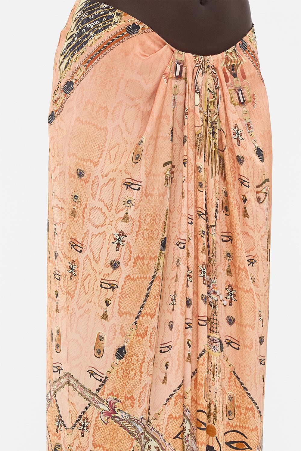 DRAPE FRONT SKIRT WITH SPLIT - 6
