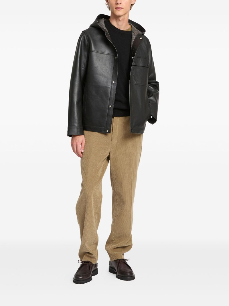 Yves Salomon Flannel Lined Leather Hoodie outlook