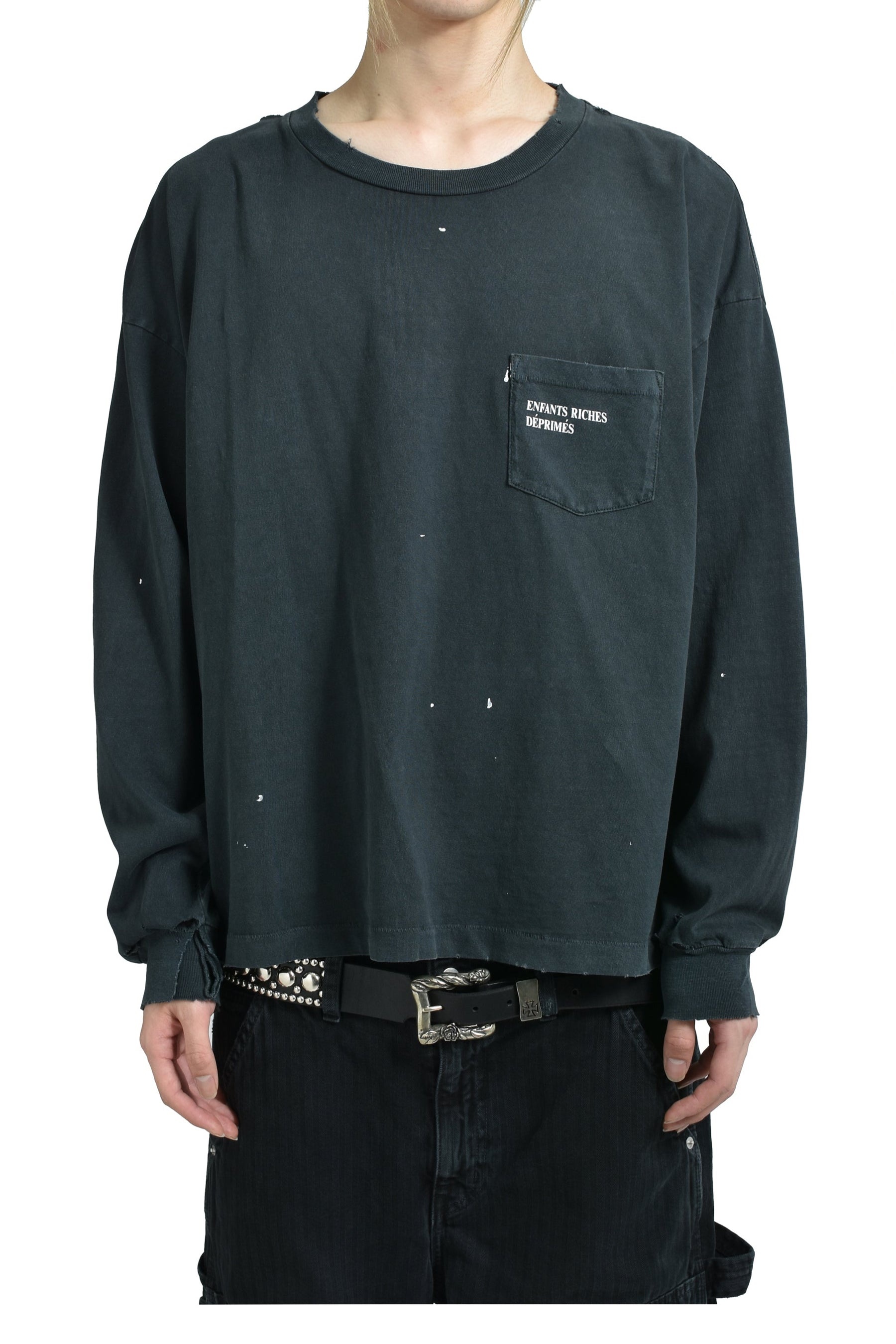 CLASSIC LOGO LS T-SHIRT / L.WASHED BLK - 1