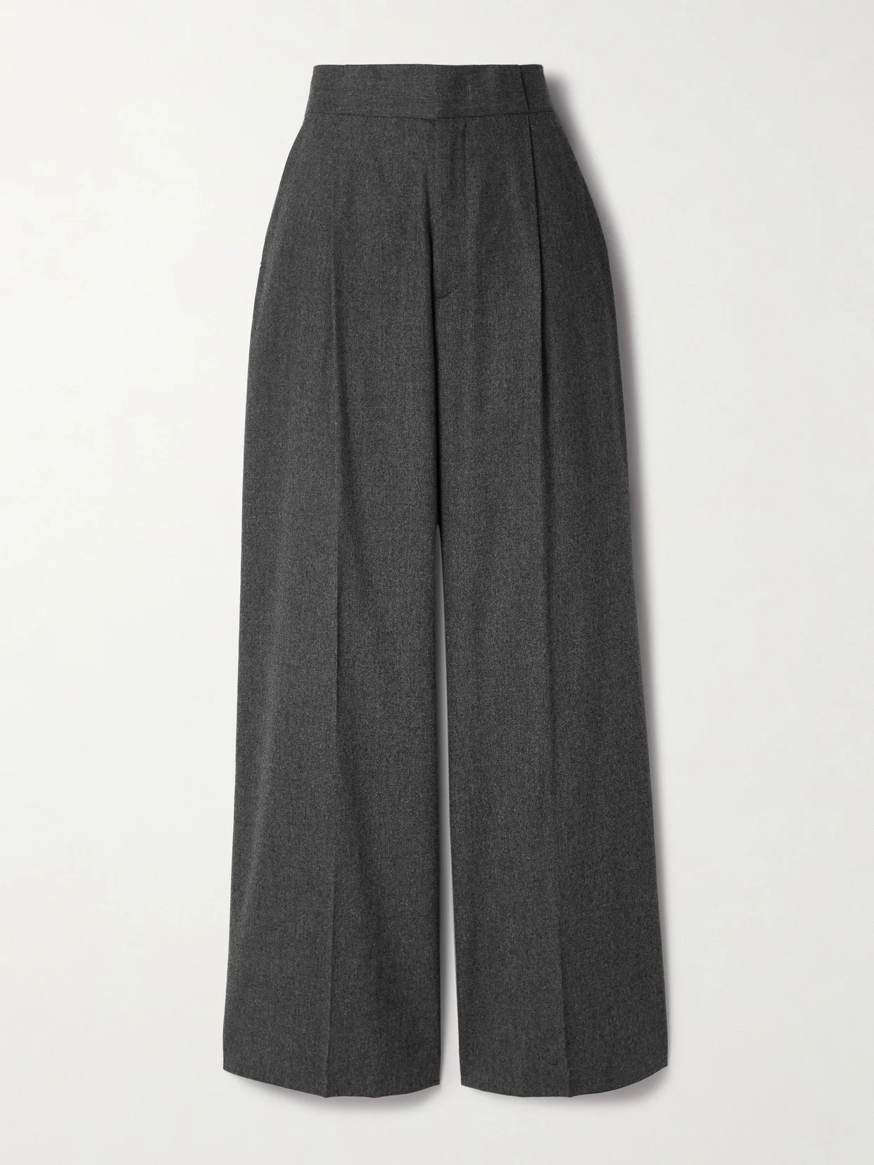 Bogart Pleated Wool-blend Flannel Wide-leg Pants - 1