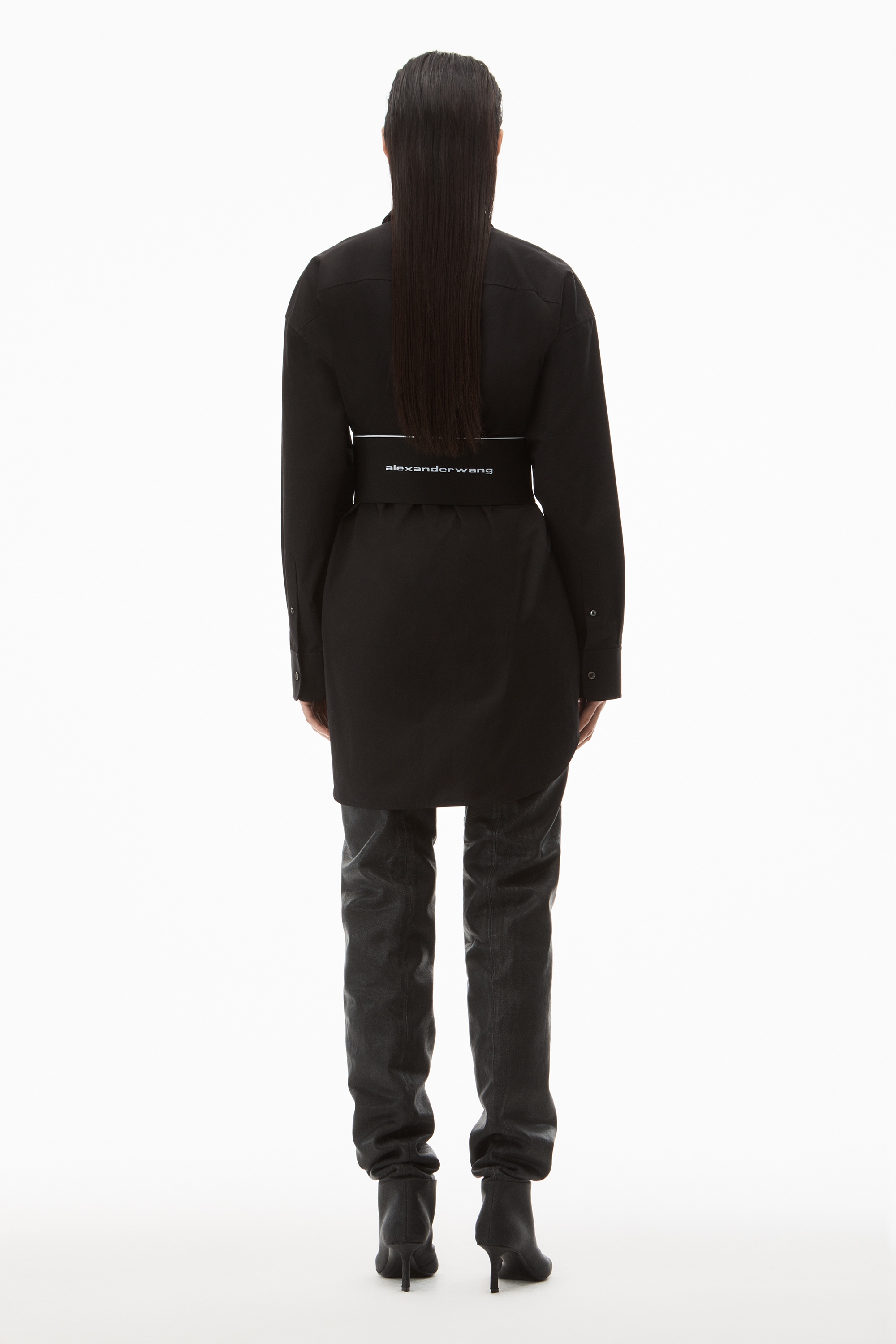 LOGO ELASTIC DRESS IN COTTON POPLIN - 4