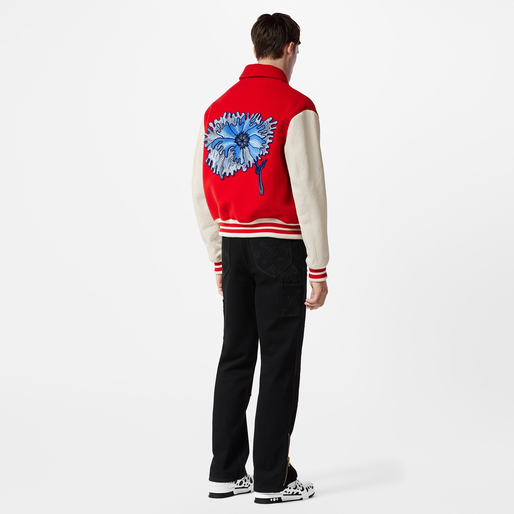 LV x YK Psychedelic Flower Embroidered Varsity Blouson - 3