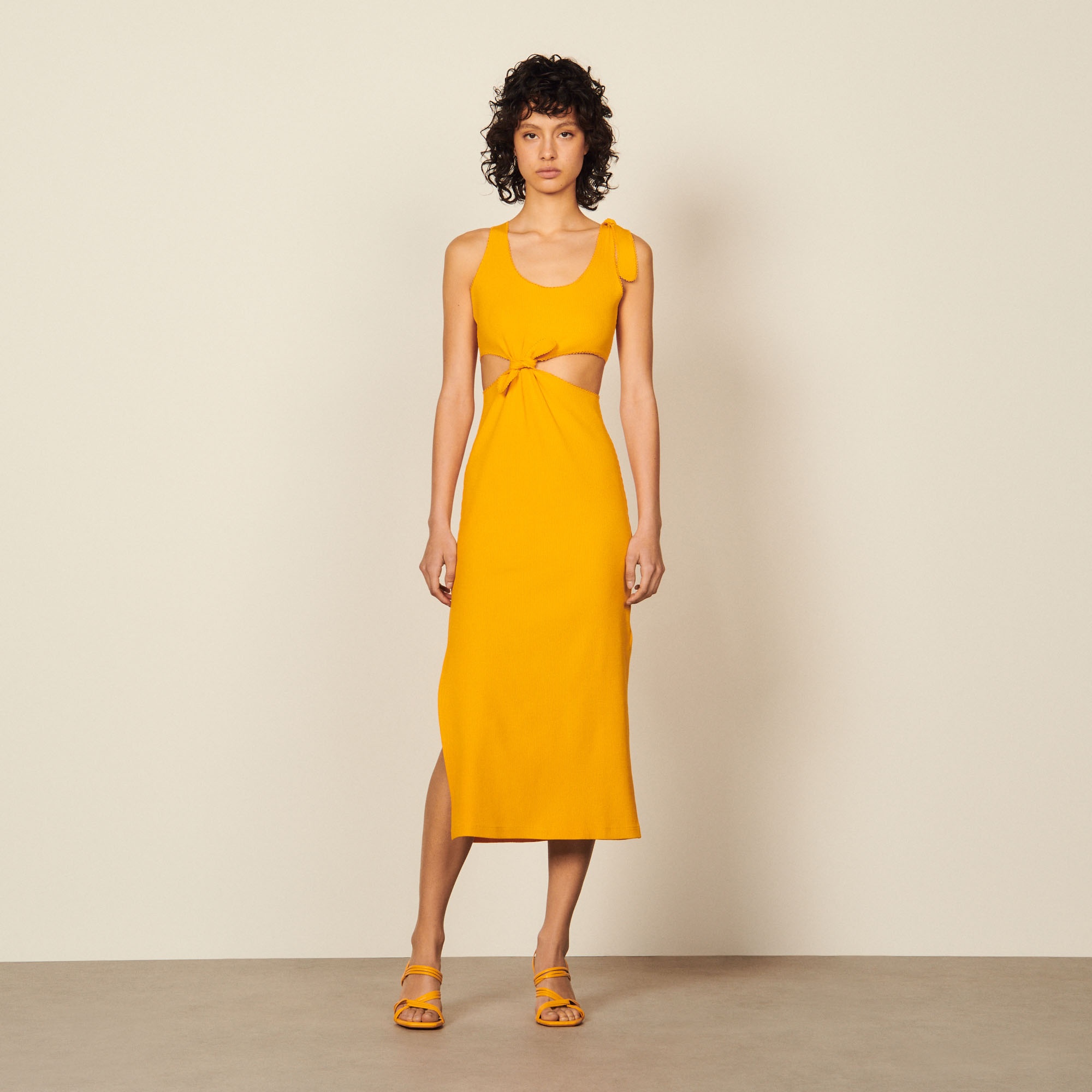 Midi dress with openwork on the sides - 7