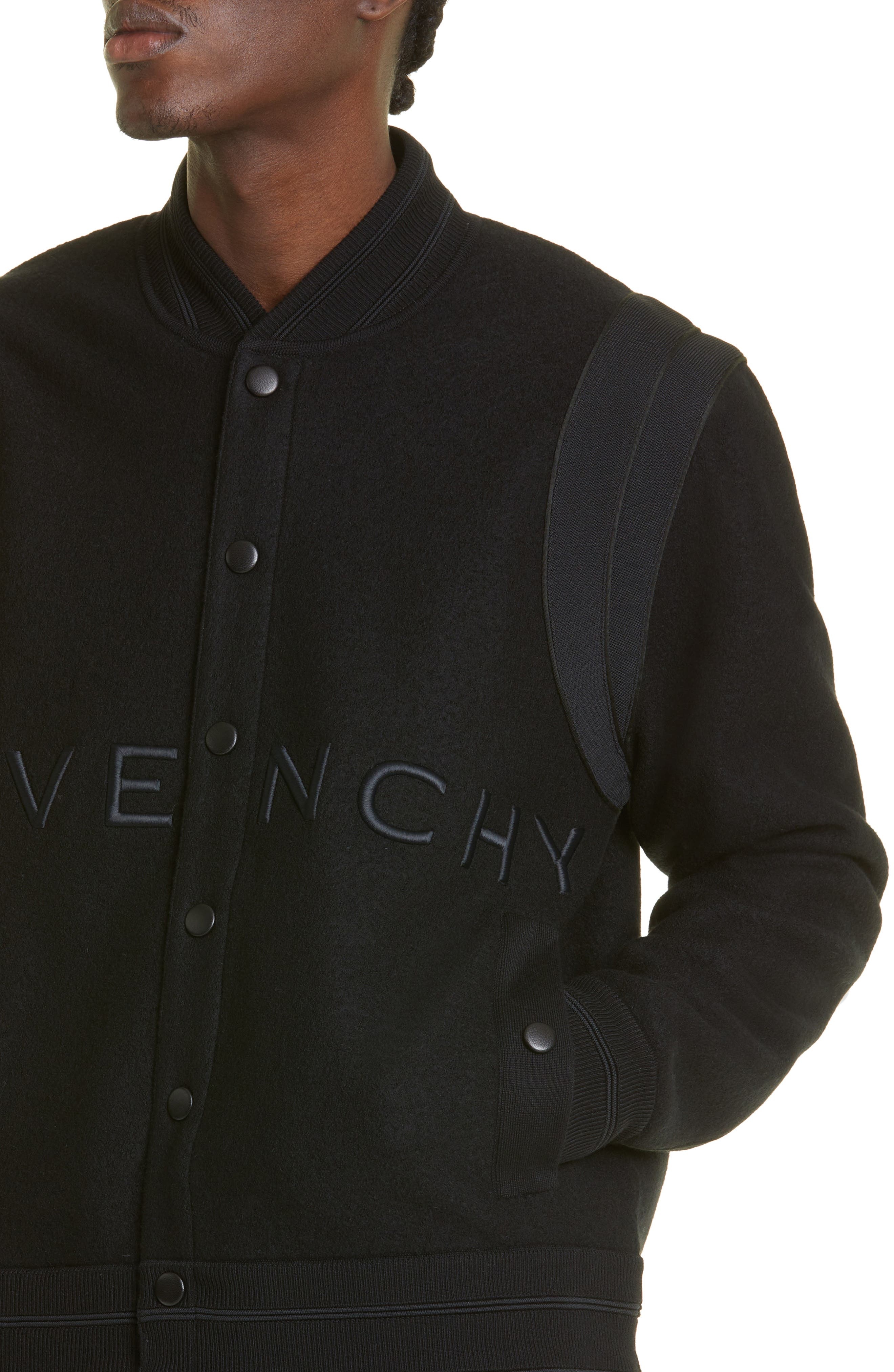 Logo Virgin Wool Bomber Jacket - 5