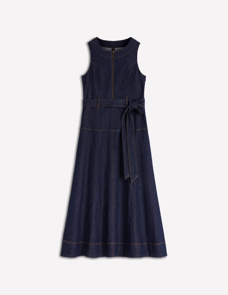 BODEN Sleeveless Zip Denim Dress-Indigo Wash outlook
