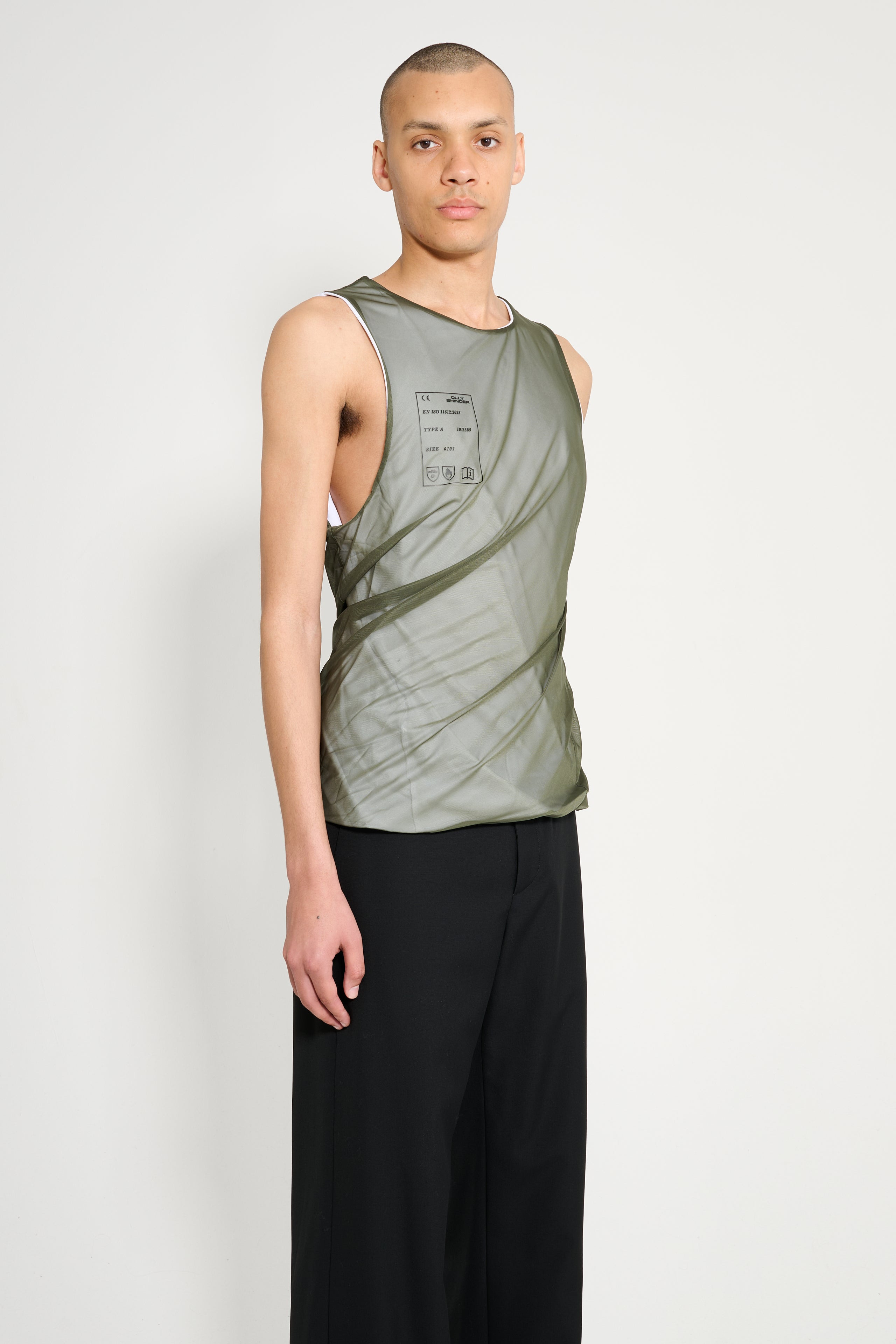 OLLY SHINDER TWISTED TANK GREEN WHITE - 4