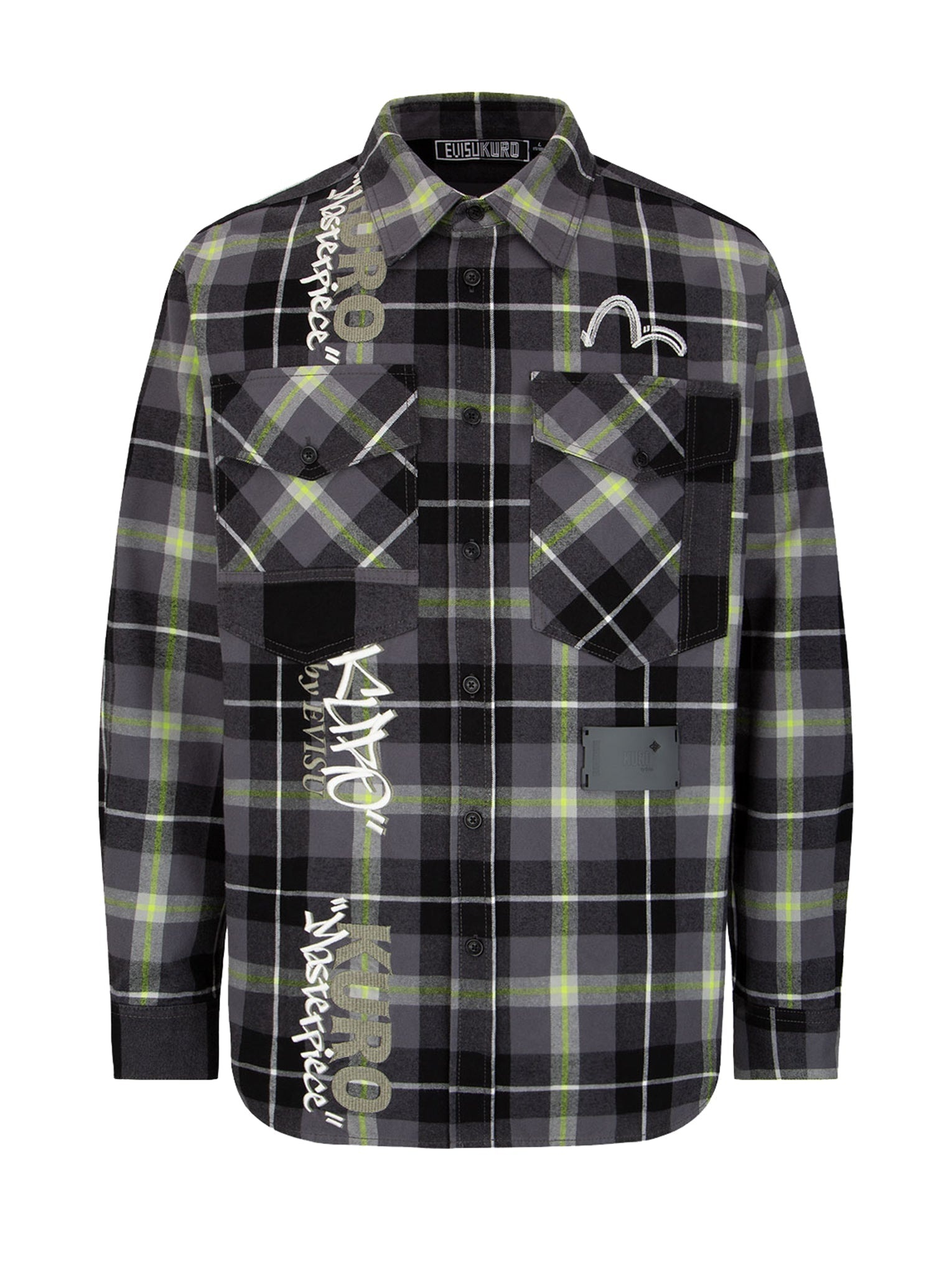 Contrast Pockets Plaid Flannel Shirt - 13