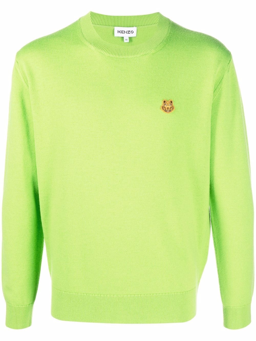 Tiger patch crew-neck jumper - 1