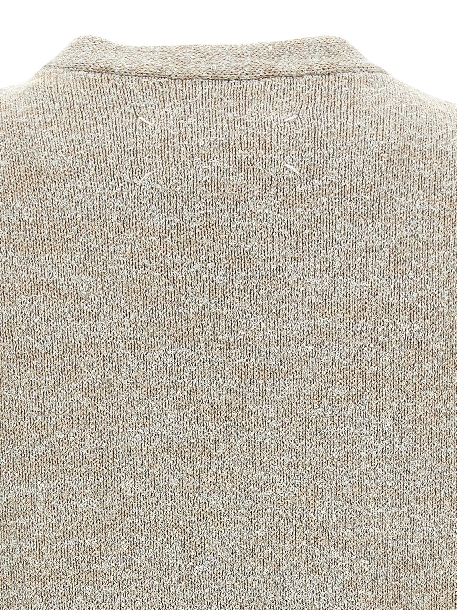 Bouclé Knit Vest Gilet Beige - 4