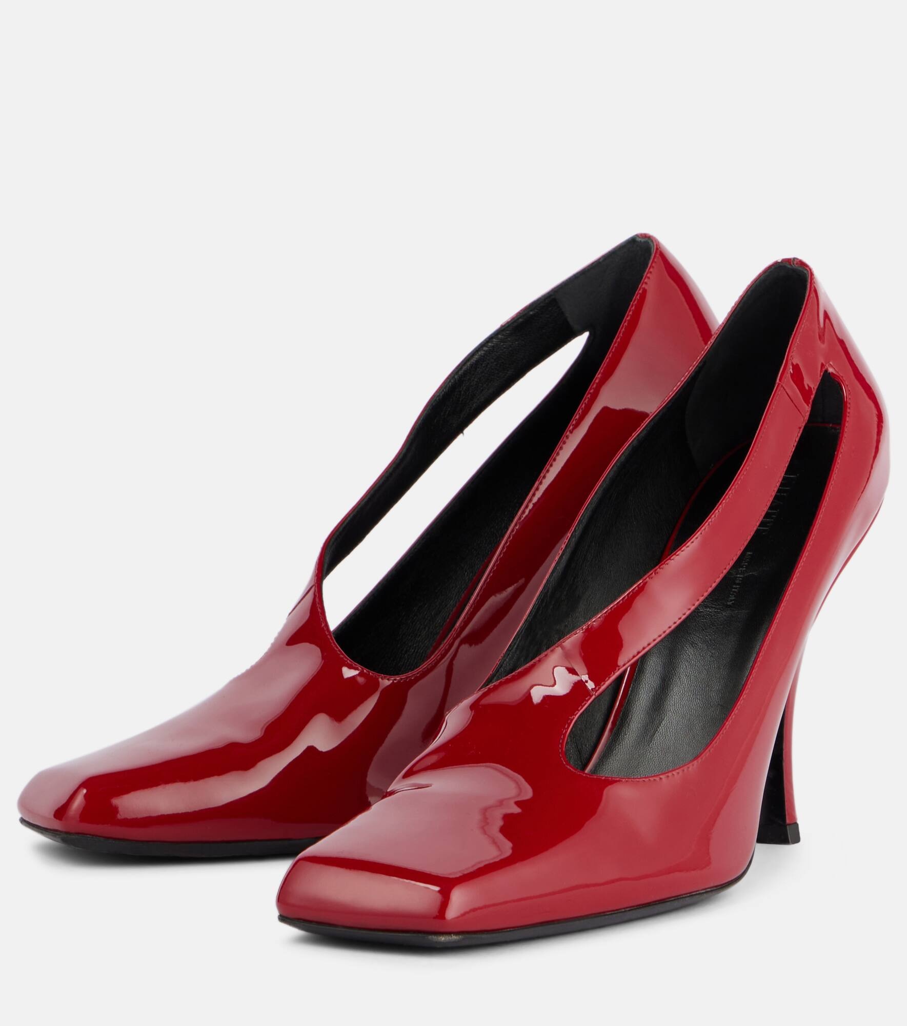 Eva cutout patent leather pumps - 4