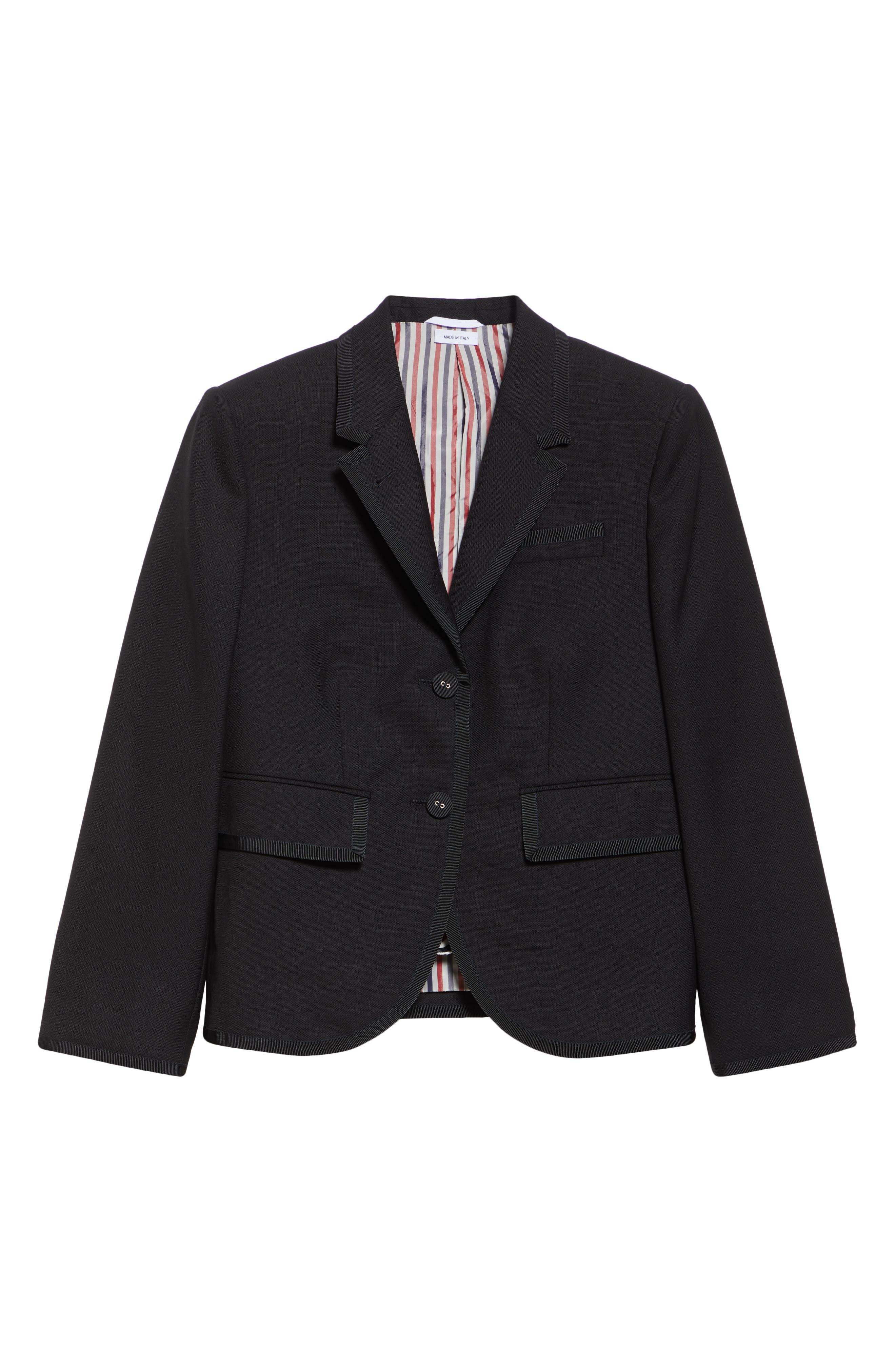 Thom Browne High Armhole Wool Fresco Sport Coat in Black at Nordstrom - 7