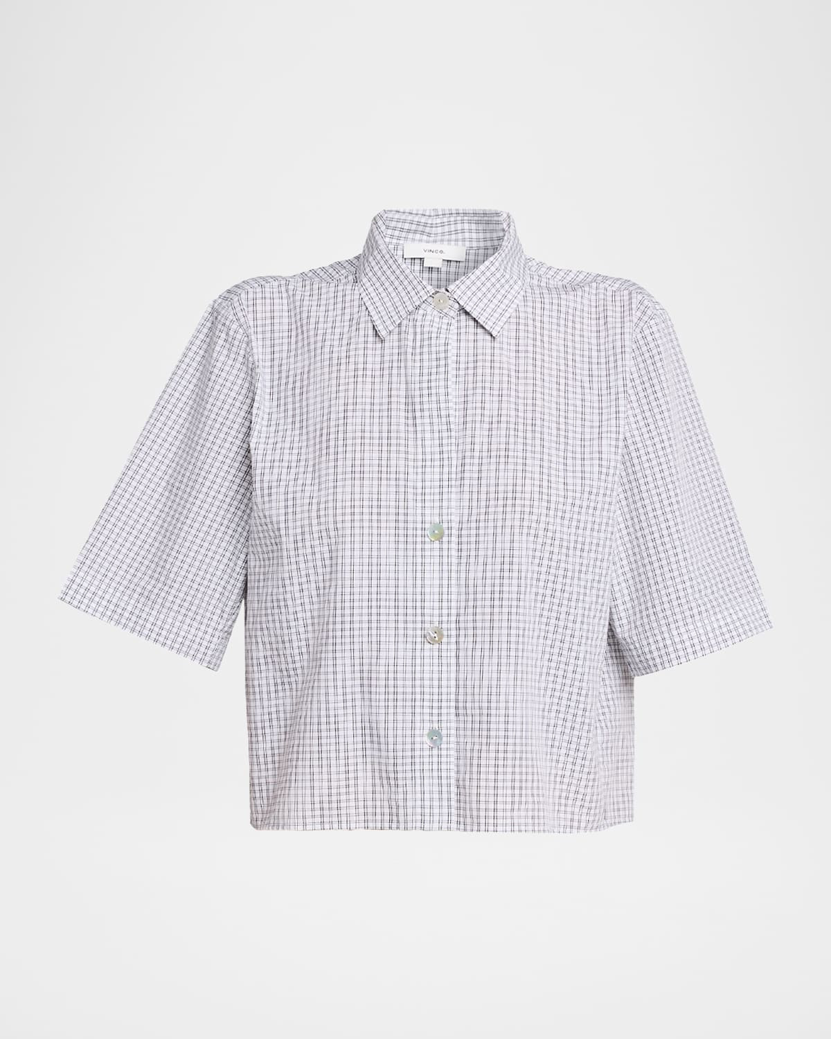 Cropped Check Shirt - 1