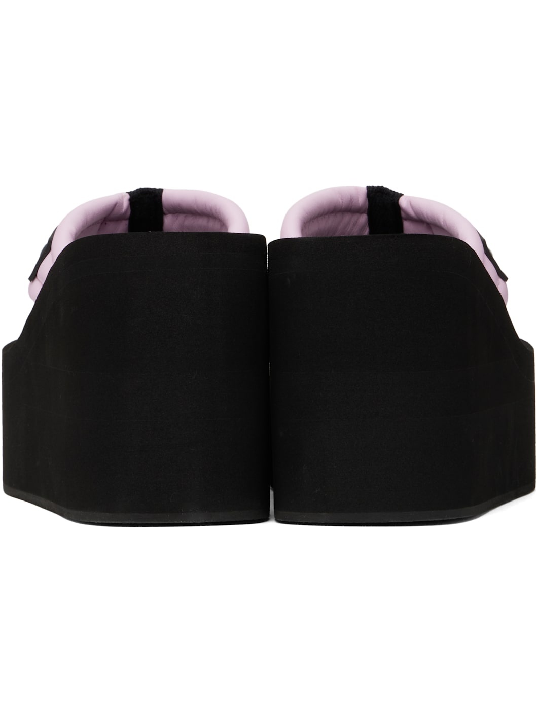 Black & Pink Branded Wedge Sandals - 2