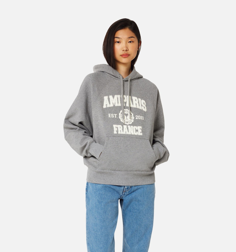 AMI Paris logo-print hoodie outlook