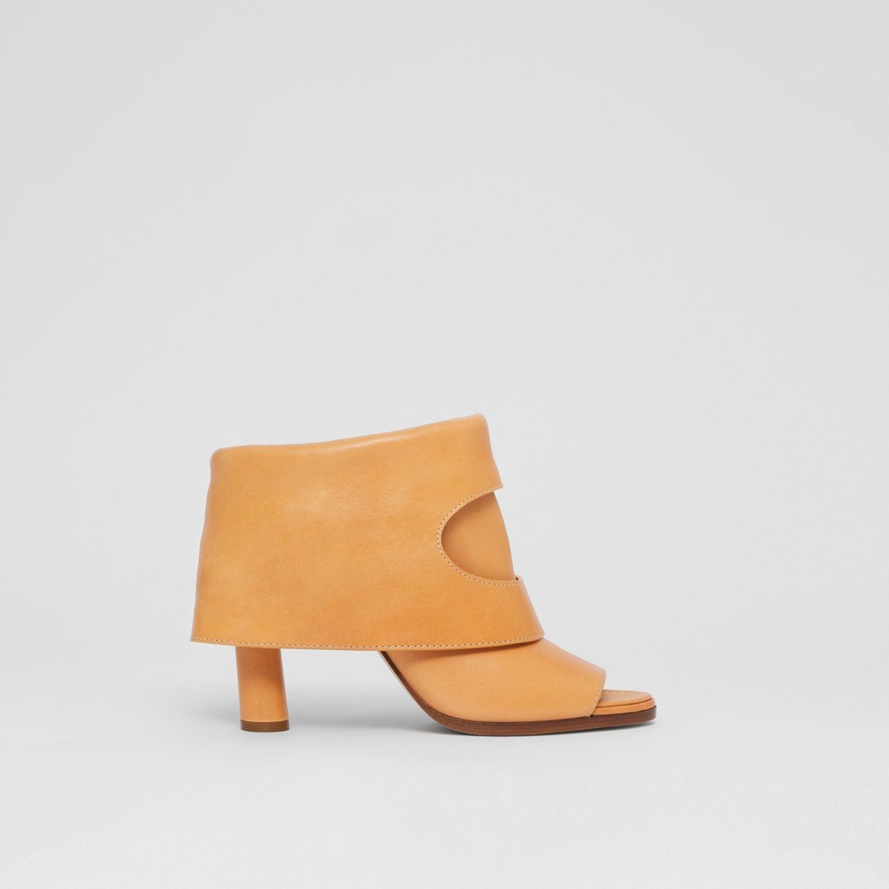 Porthole Detail Leather Peep-toe Boots - 1