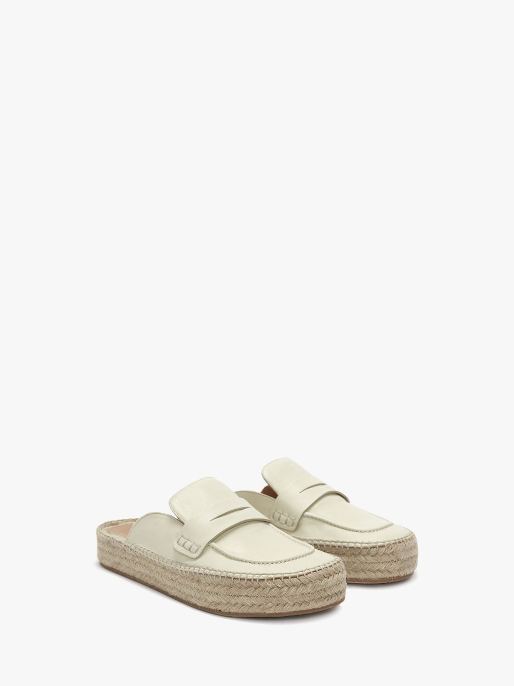 LEATHER ESPADRILLE LOAFER MULES - 2