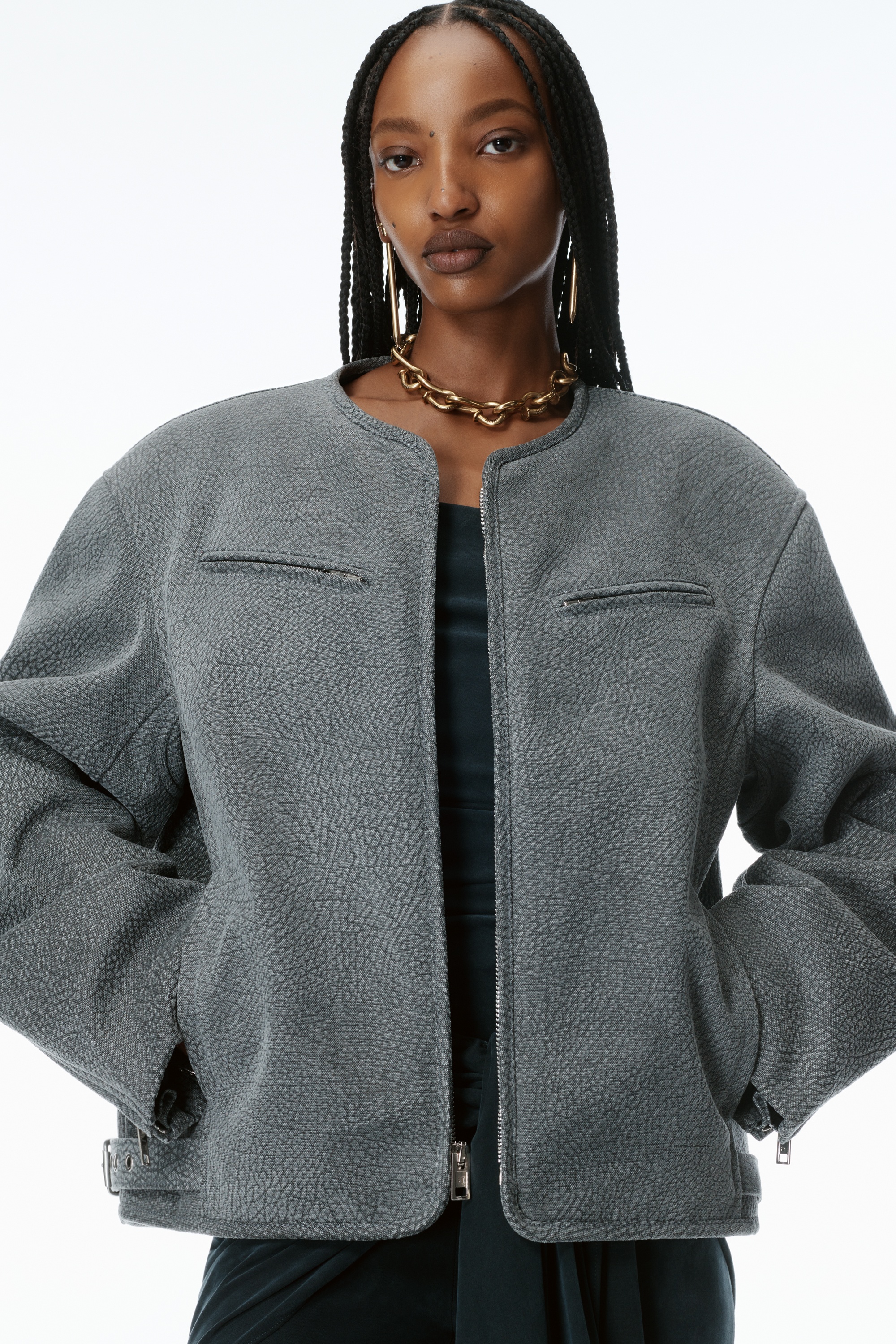 Oversized Boxy Moto Jacket - 3