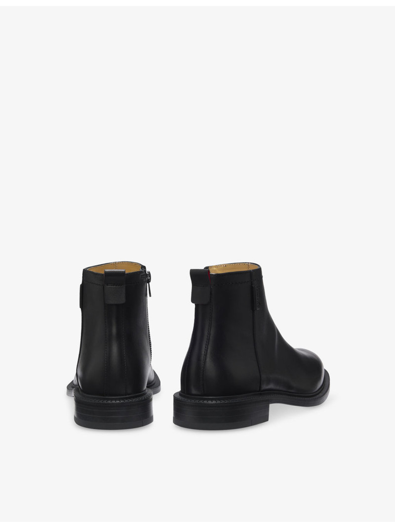 HUGO Logo Trim Leather Boots outlook