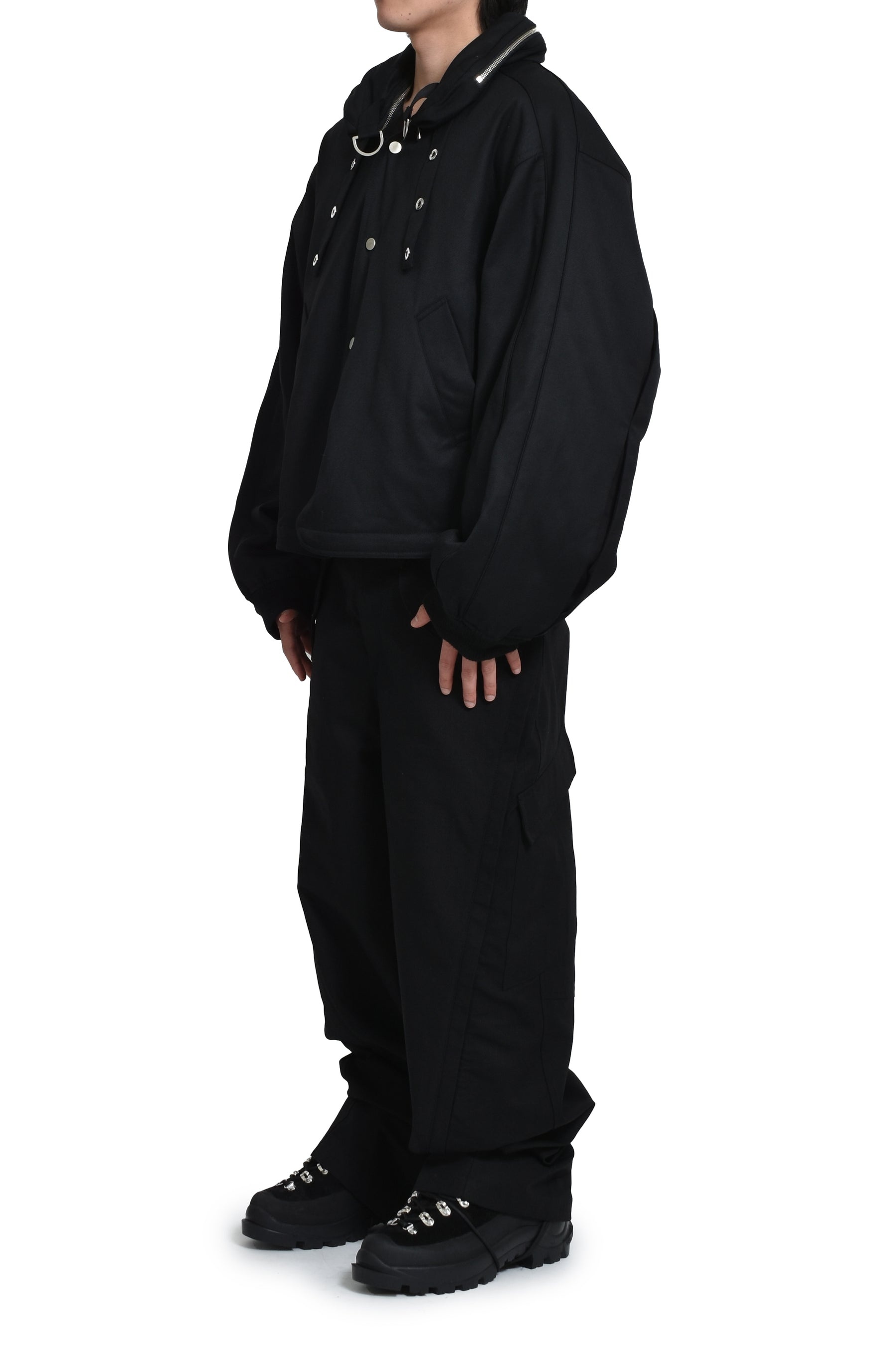 3-WAY ZIP CARGO TROUSERS / BLK - 4