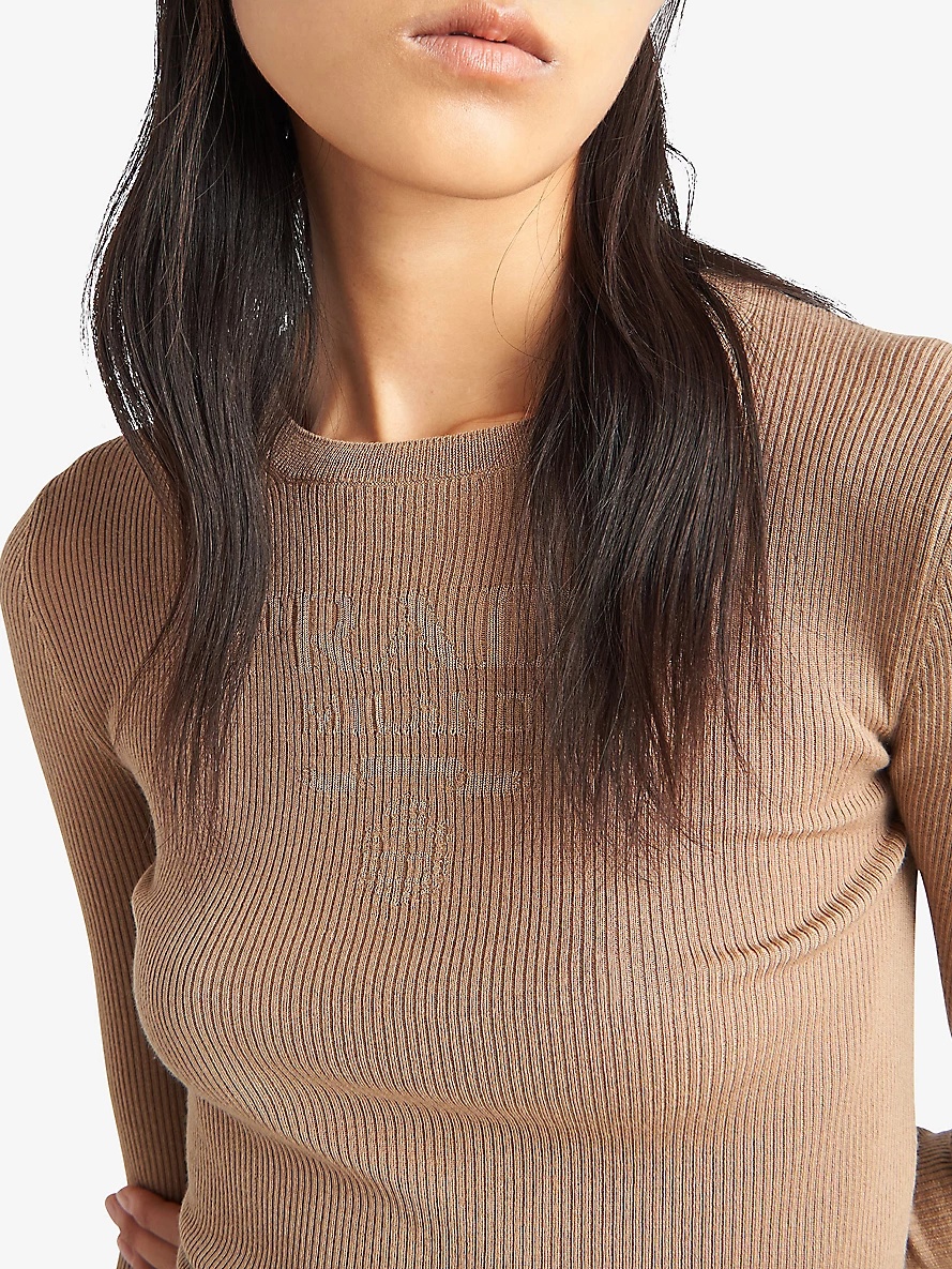 Superfine crew-neck wool knitted jumper - 5