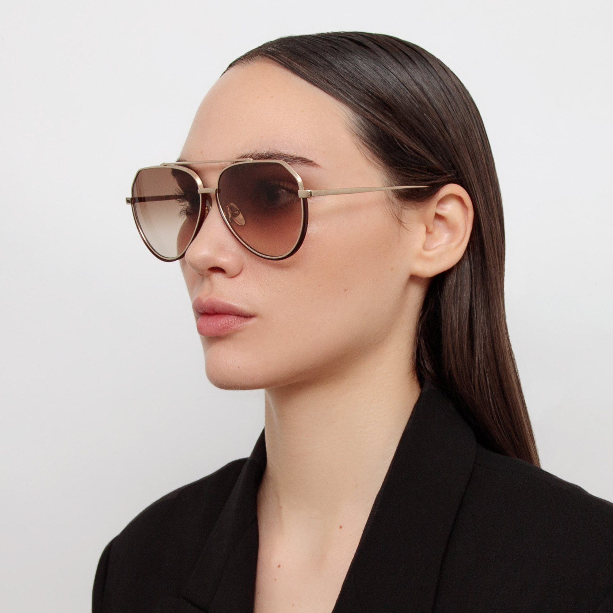 BAYER AVIATOR SUNGLASSES IN LIGHT GOLD - 3