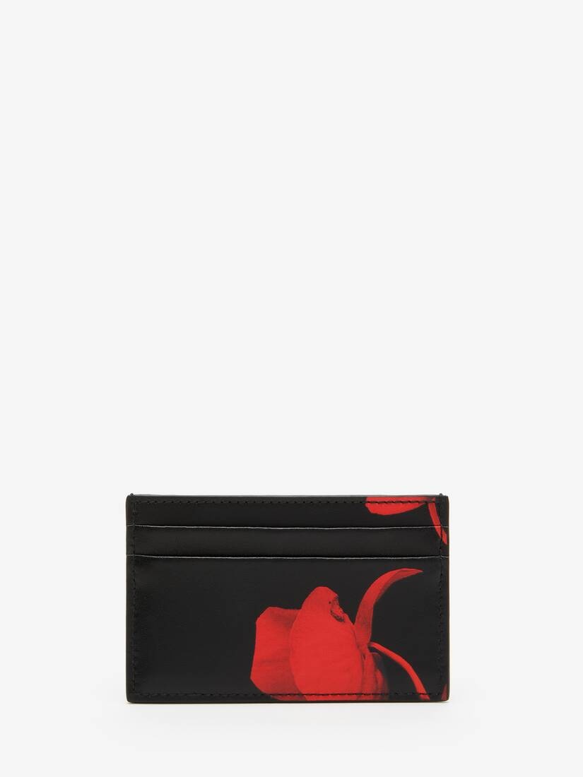 Men's Red Orchid Card Holder in Black/lust Red - 3